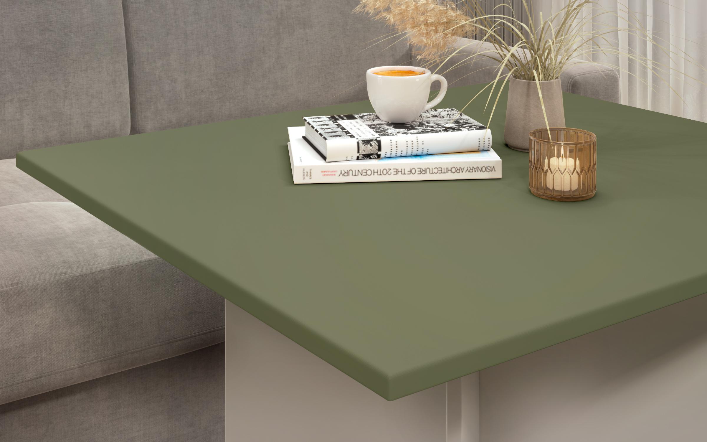 Masuta de cafea Aurea XL + MDF, nisipiu mat + maslina  3