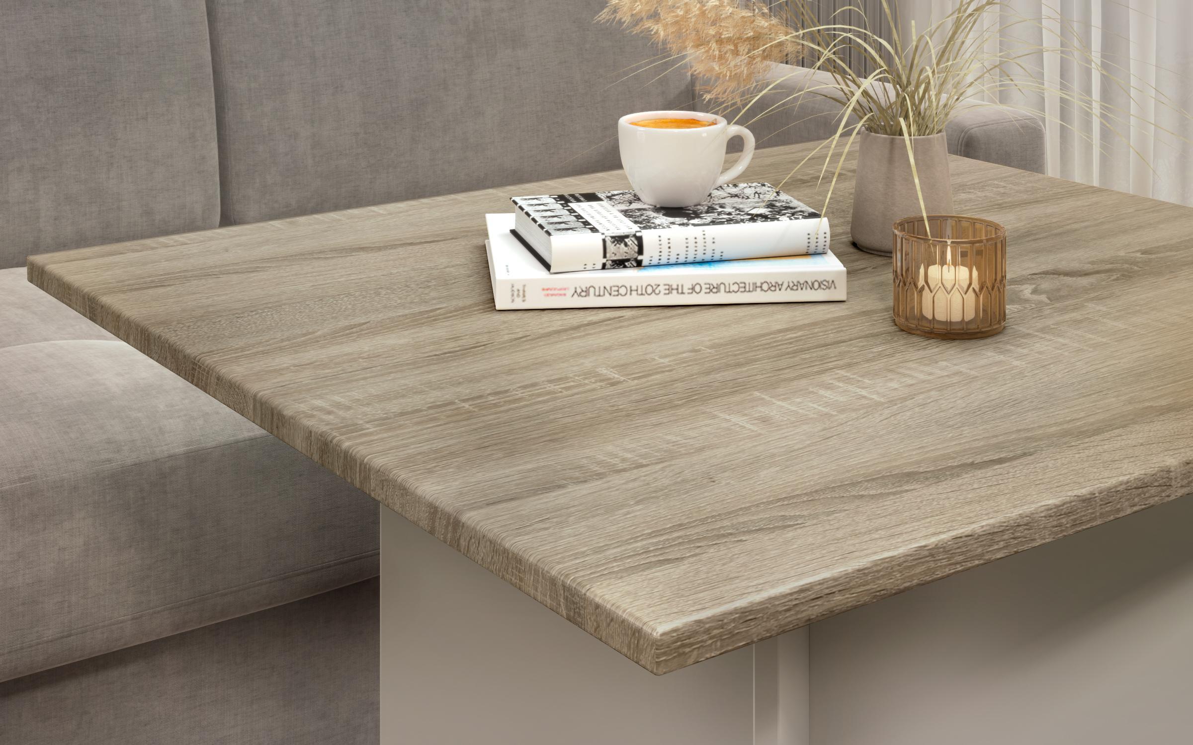 Masuta de cafea Aurea XL + MDF, nisipiu mat + stejar sonoma  3