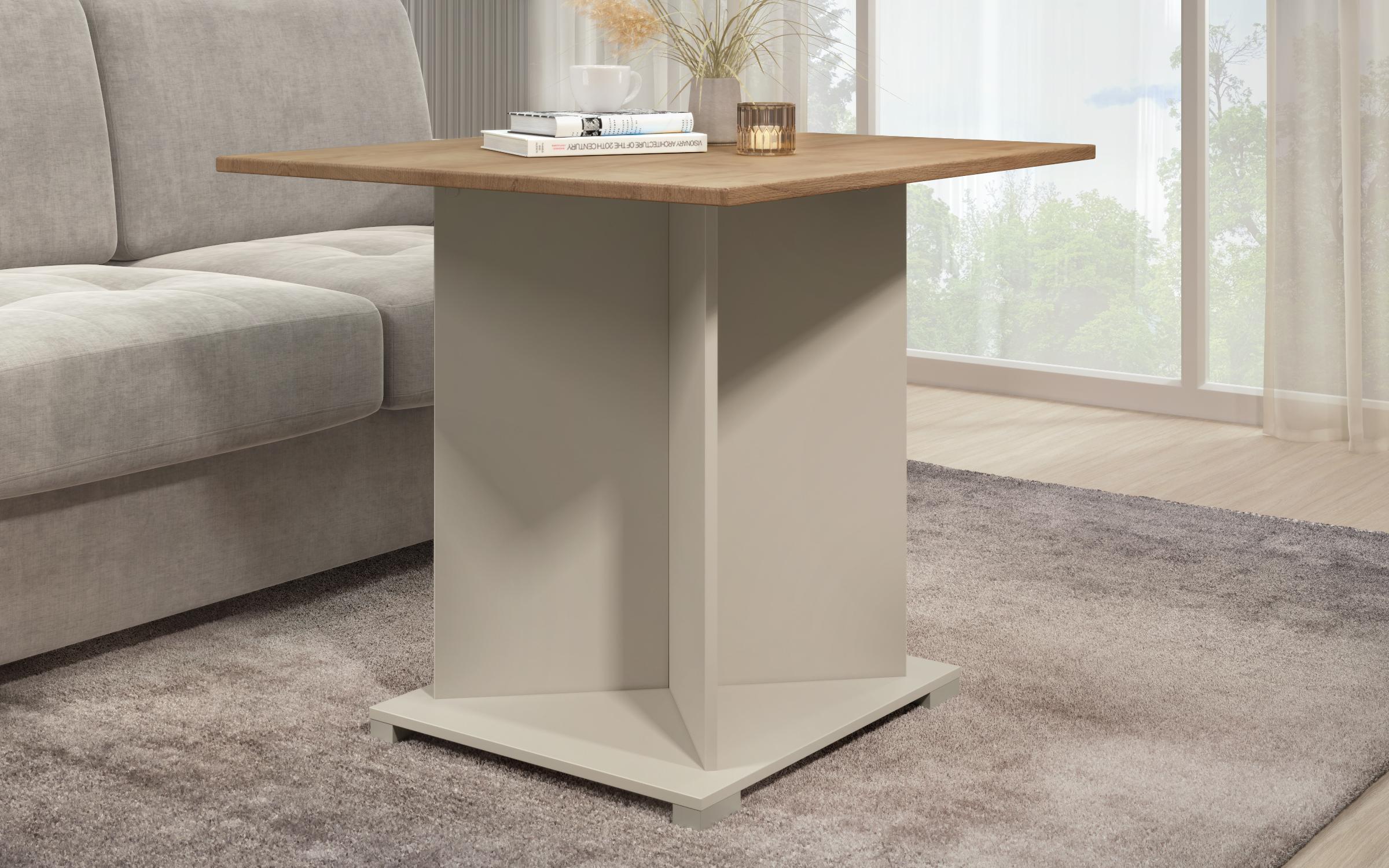 Masuta de cafea Aurea XL + MDF, nisipiu mat + stejar classic  1