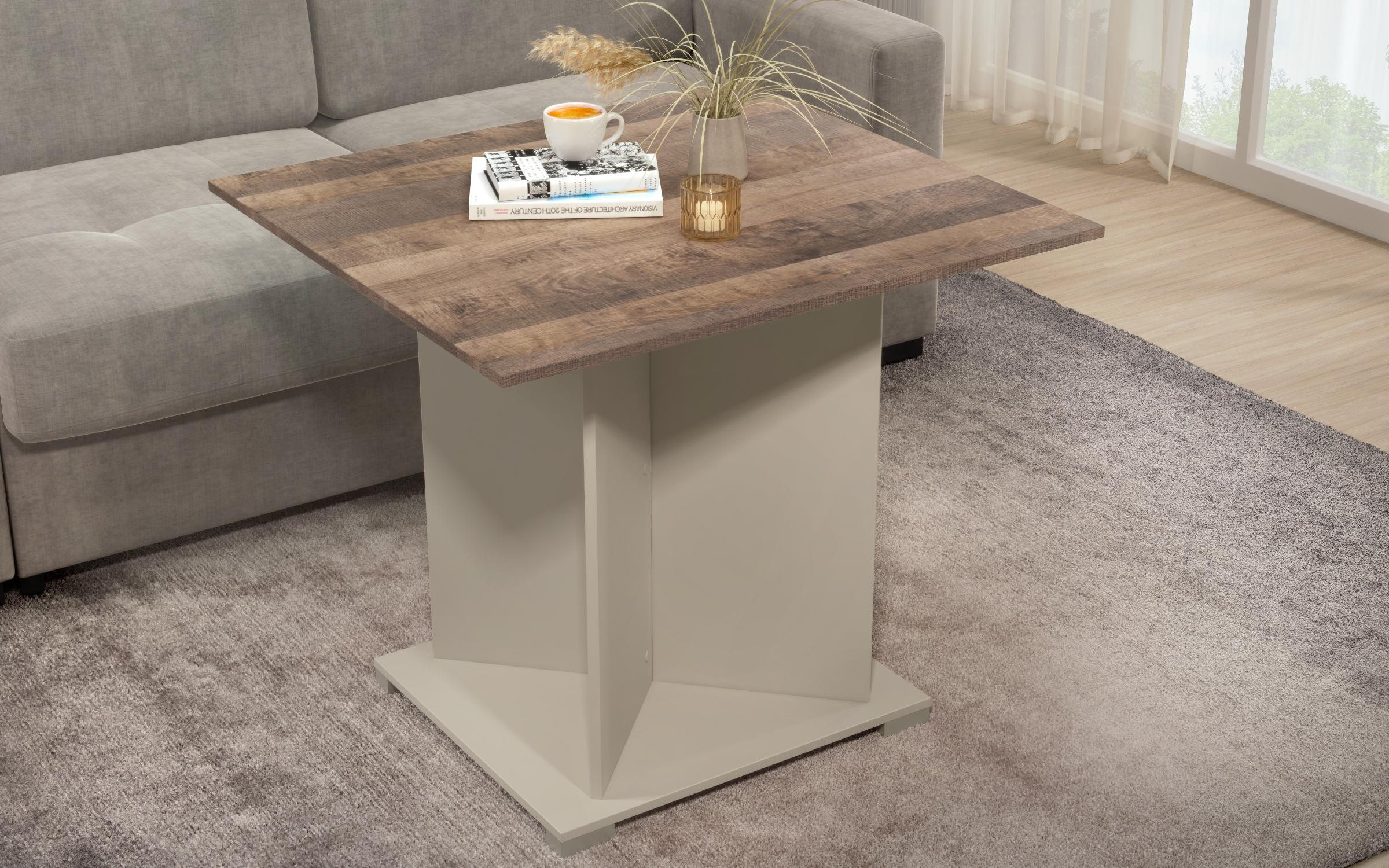 Masuta de cafea Aurea XL, nisipiu mat + stejar colonial  3