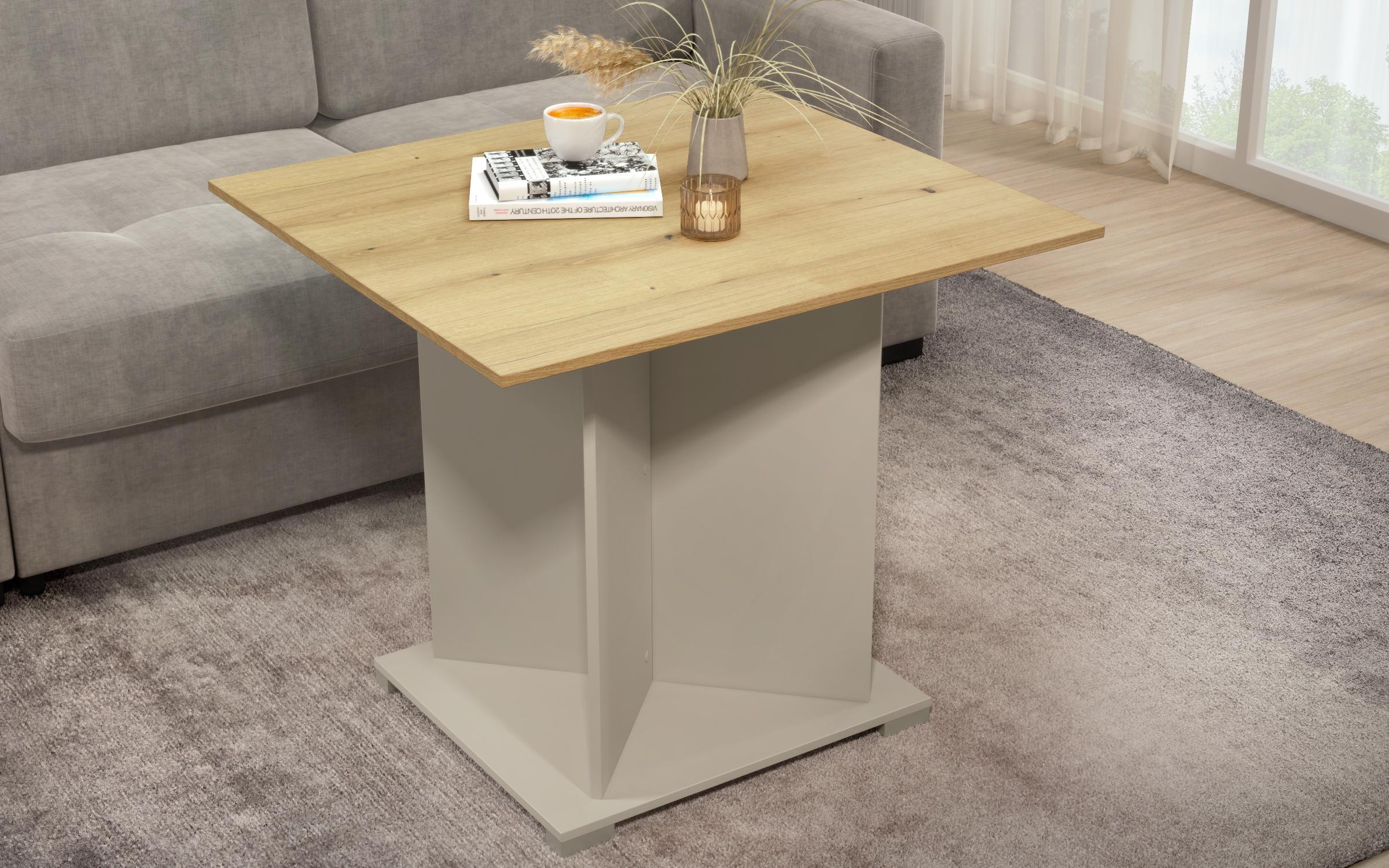 Masuta de cafea Aurea XL, nisipiu mat + stejar evoc  2