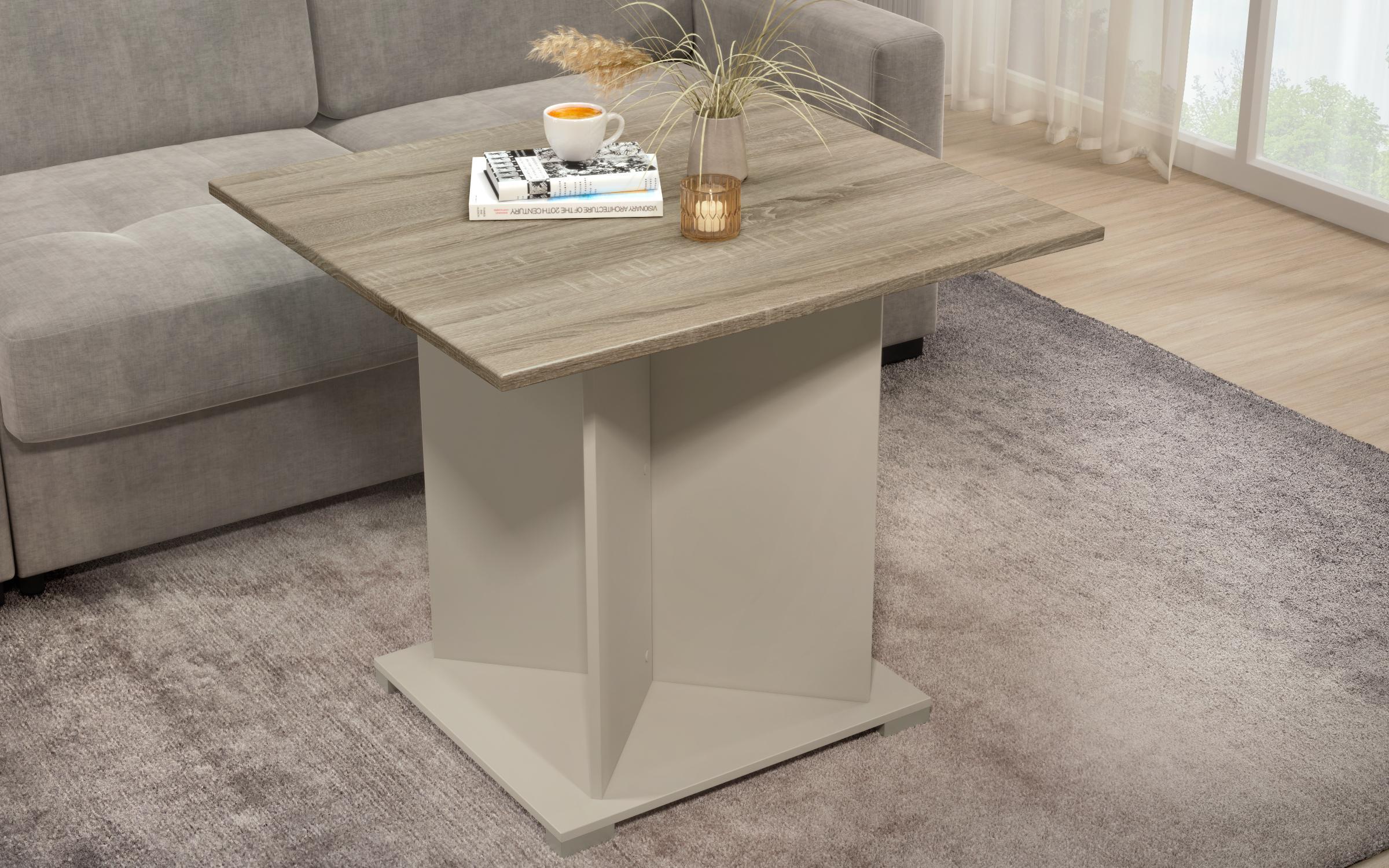 Masuta de cafea Aurea XL + MDF, nisipiu mat + stejar sonoma  2