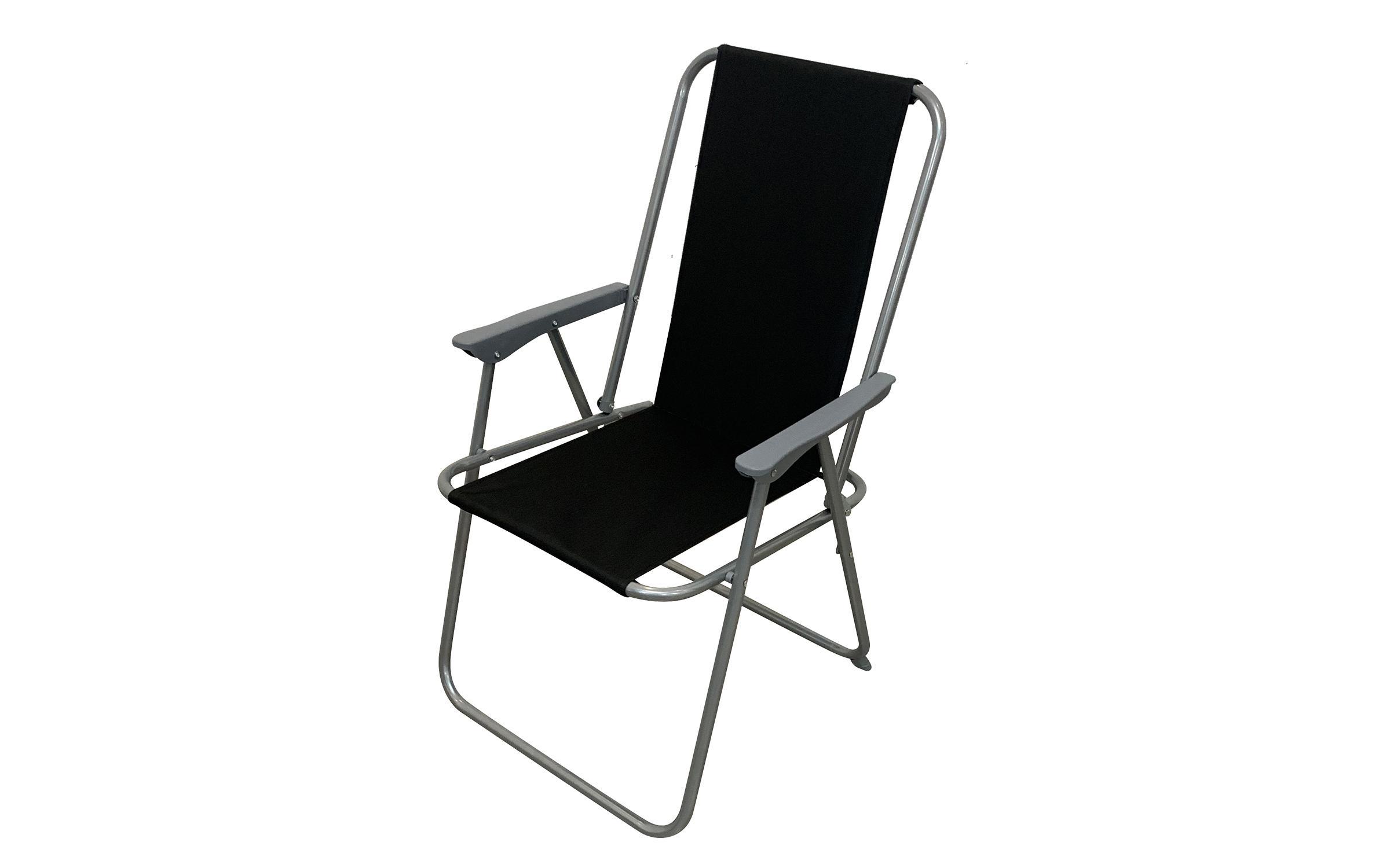 Scaun de gradina Poko /pliabil/, baza gri + stofa neagra  1