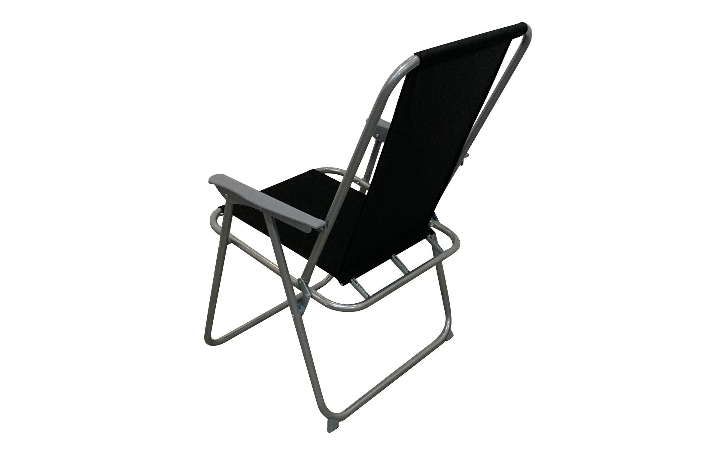 Scaun de gradina Poko /pliabil/, baza gri + stofa neagra  2