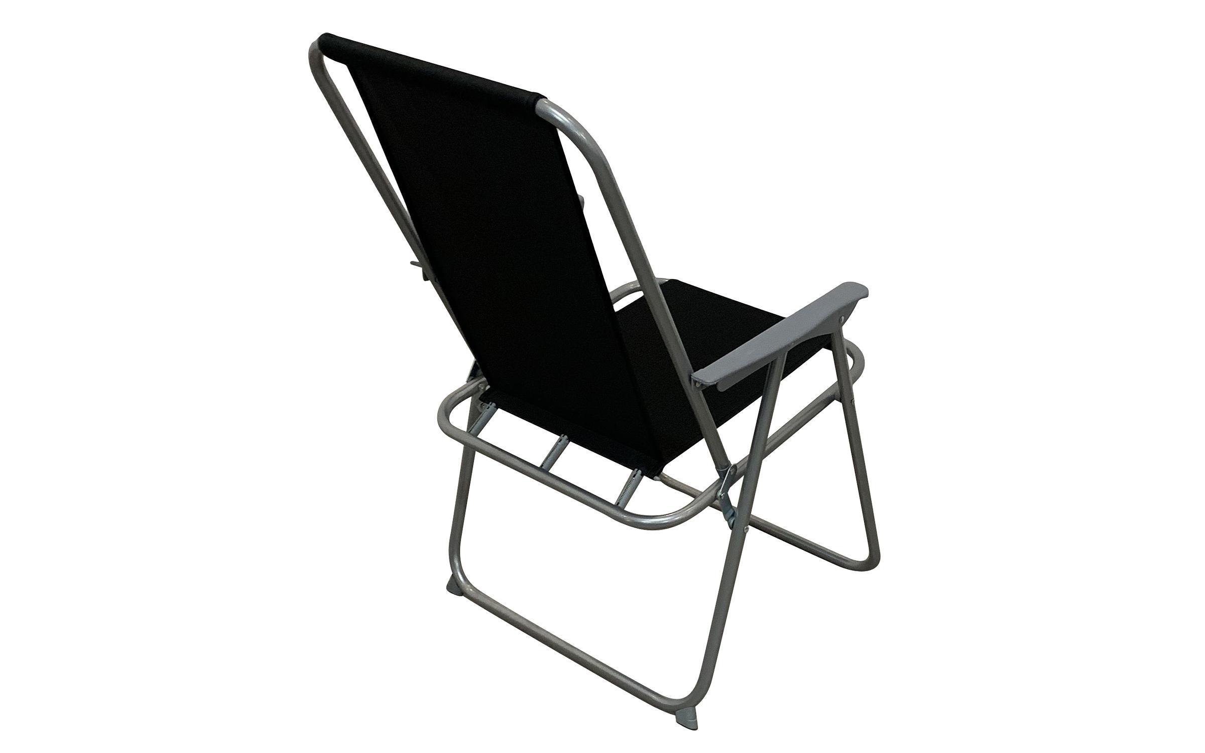 Scaun de gradina Poko /pliabil/, baza gri + stofa neagra  3