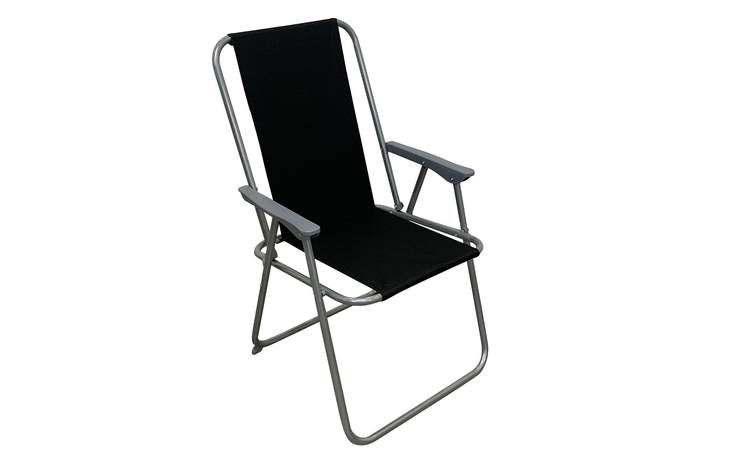 Scaun de gradina Poko /pliabil/, baza gri + stofa neagra  4