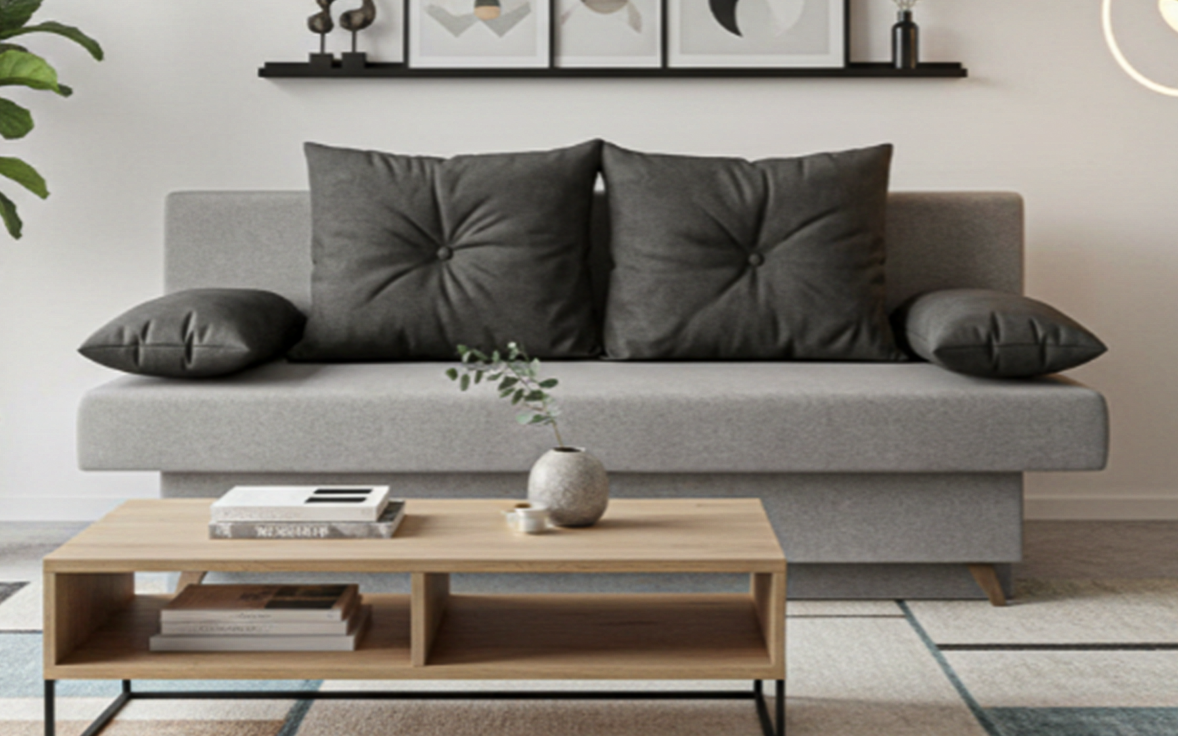 Canapea extensibila Victorio, gri + gri inchis  1