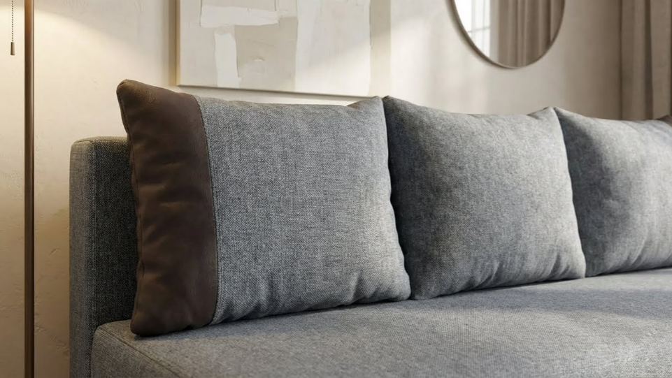 Canapea extensibila Marty, gri + maro inchis  3