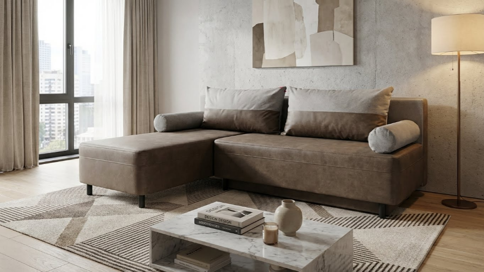 Coltar extensibil Real, maro + bej  2