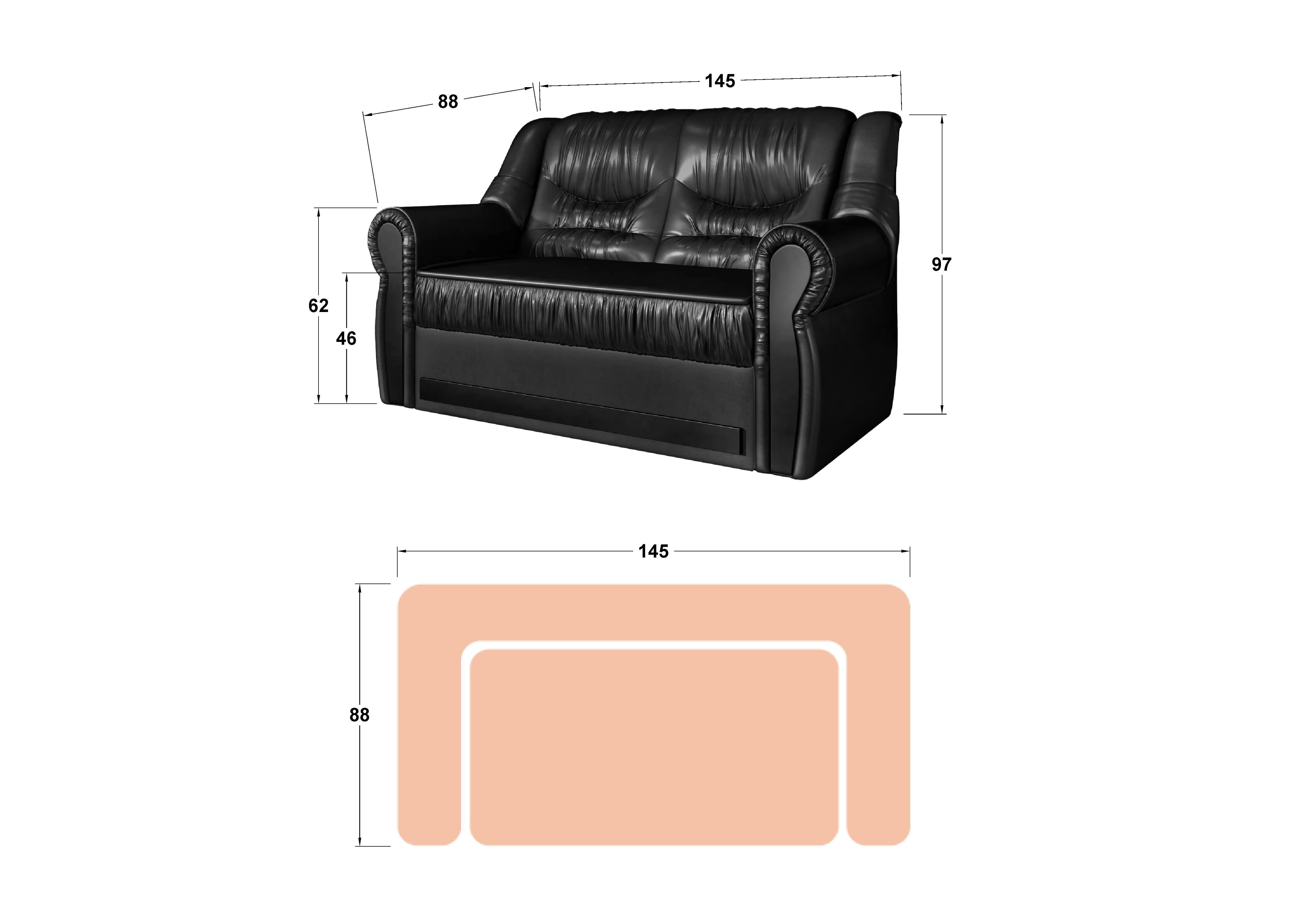 Canapea Imperial, piele wenge  2