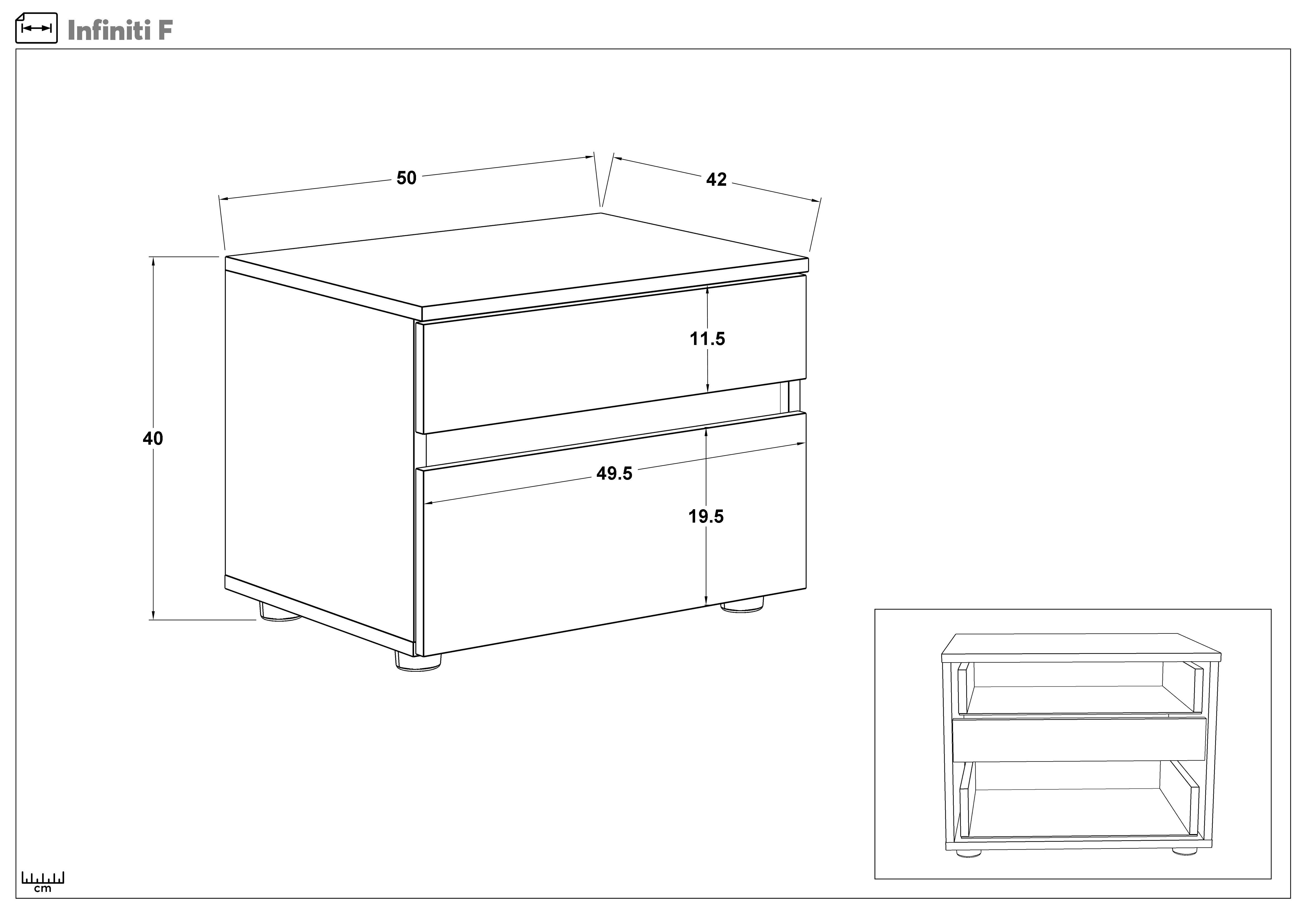 Set dormitor 160/200 Infinity, alb + stejar antracit  6