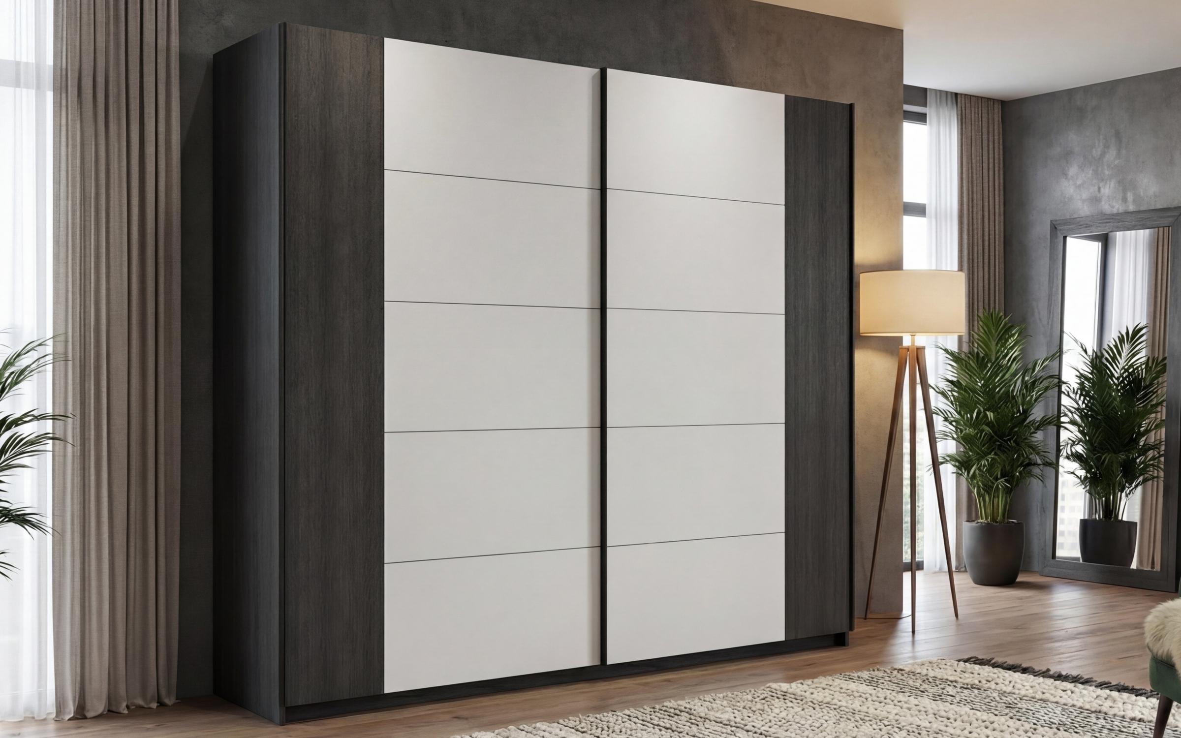 Set dormitor 160/200 Infinity, alb + antracit mat  3