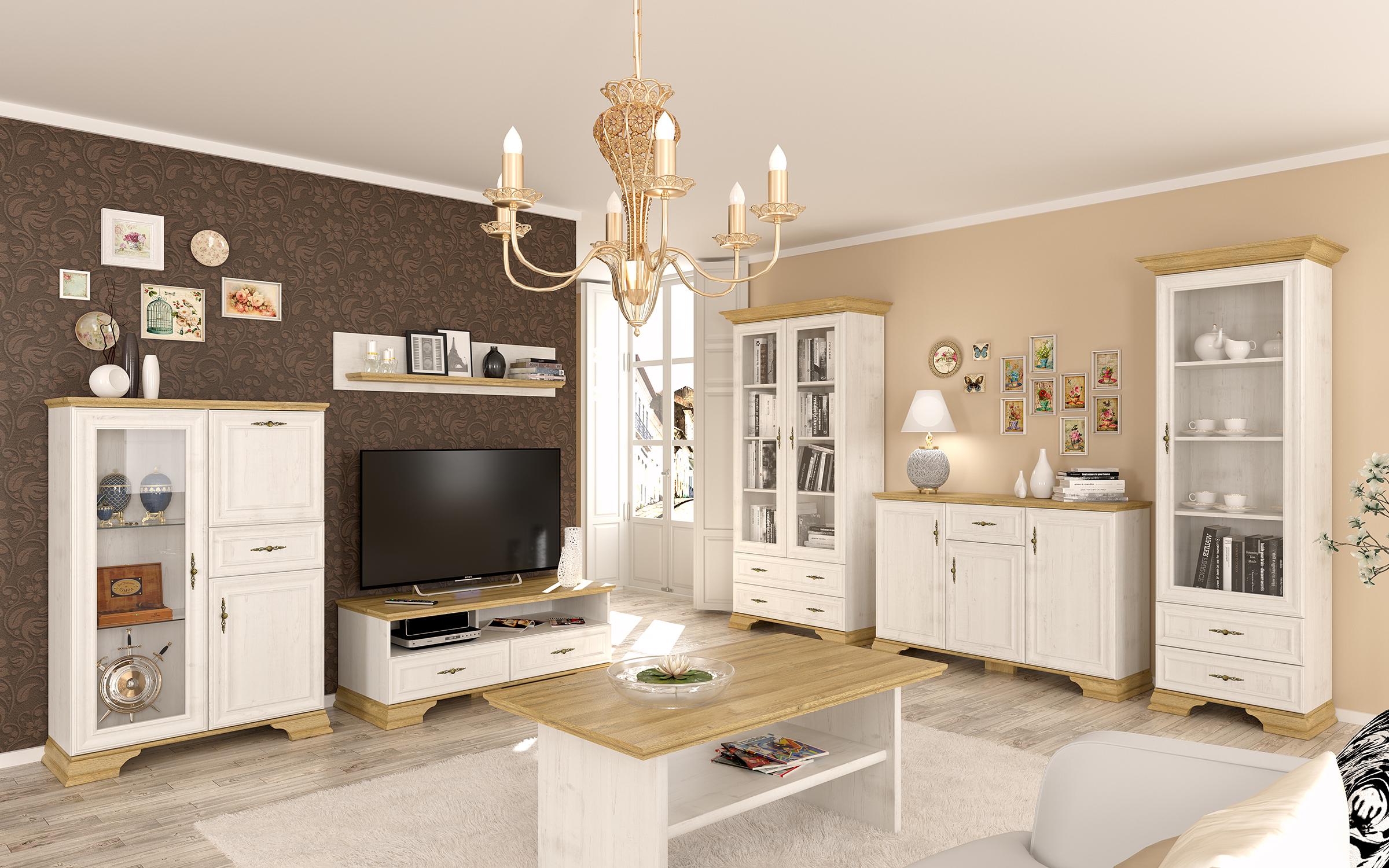 Комод Алекса B, сосна andersen + золотой дуб  2