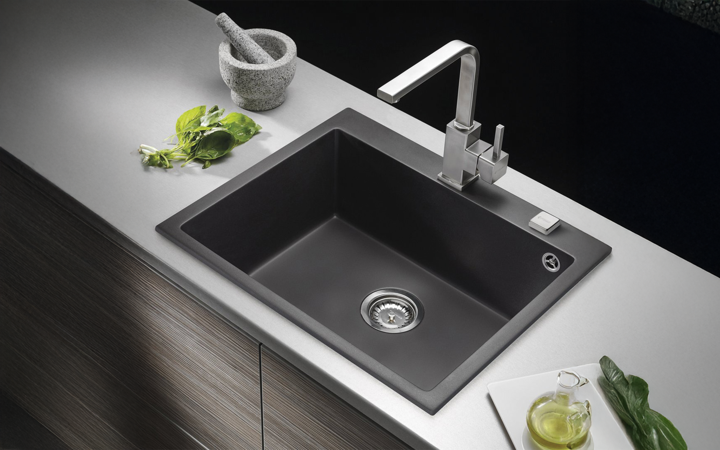 Chiuveta din granit PYRAMIS ISTROS, carbon  2