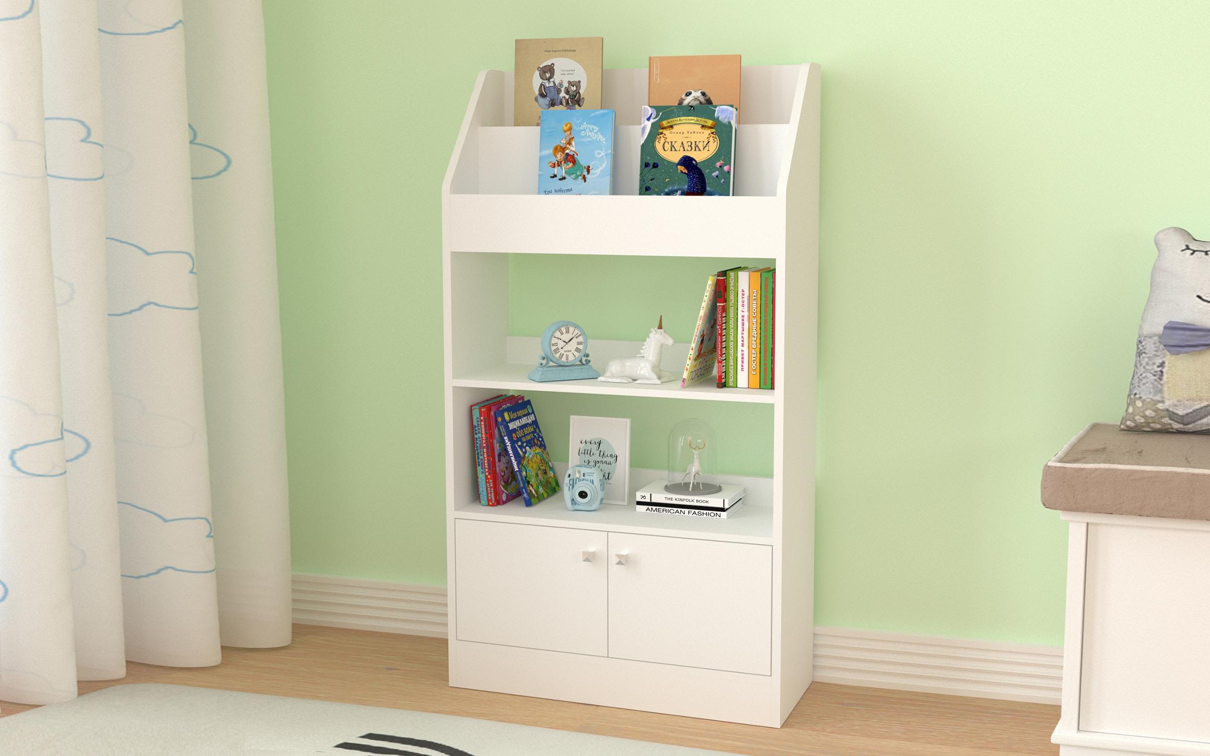 Dulap-etajera pentru copii Steevie, alb  1