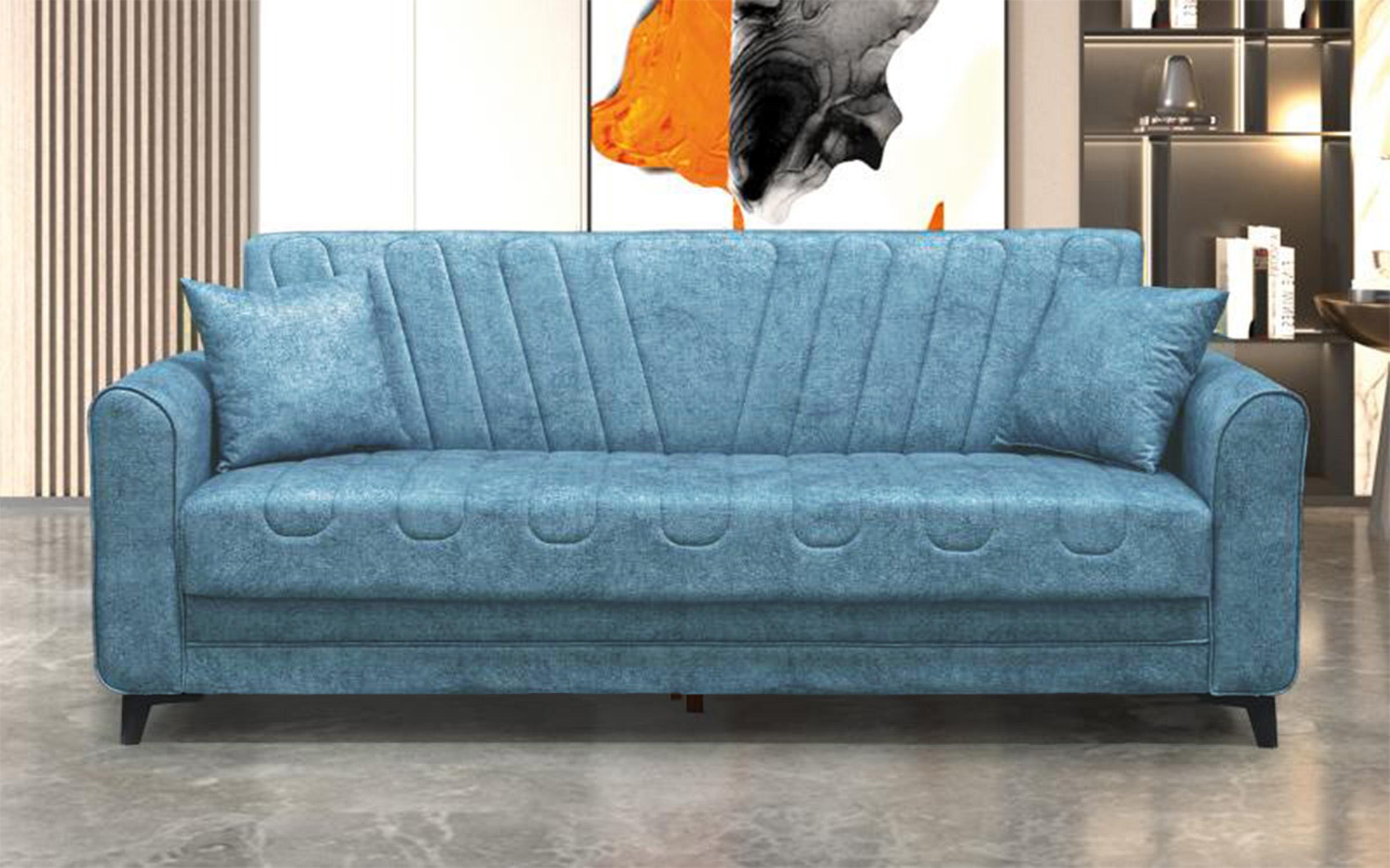 Canapea extensibila click- clack Minos, gri-albastru deschis  1