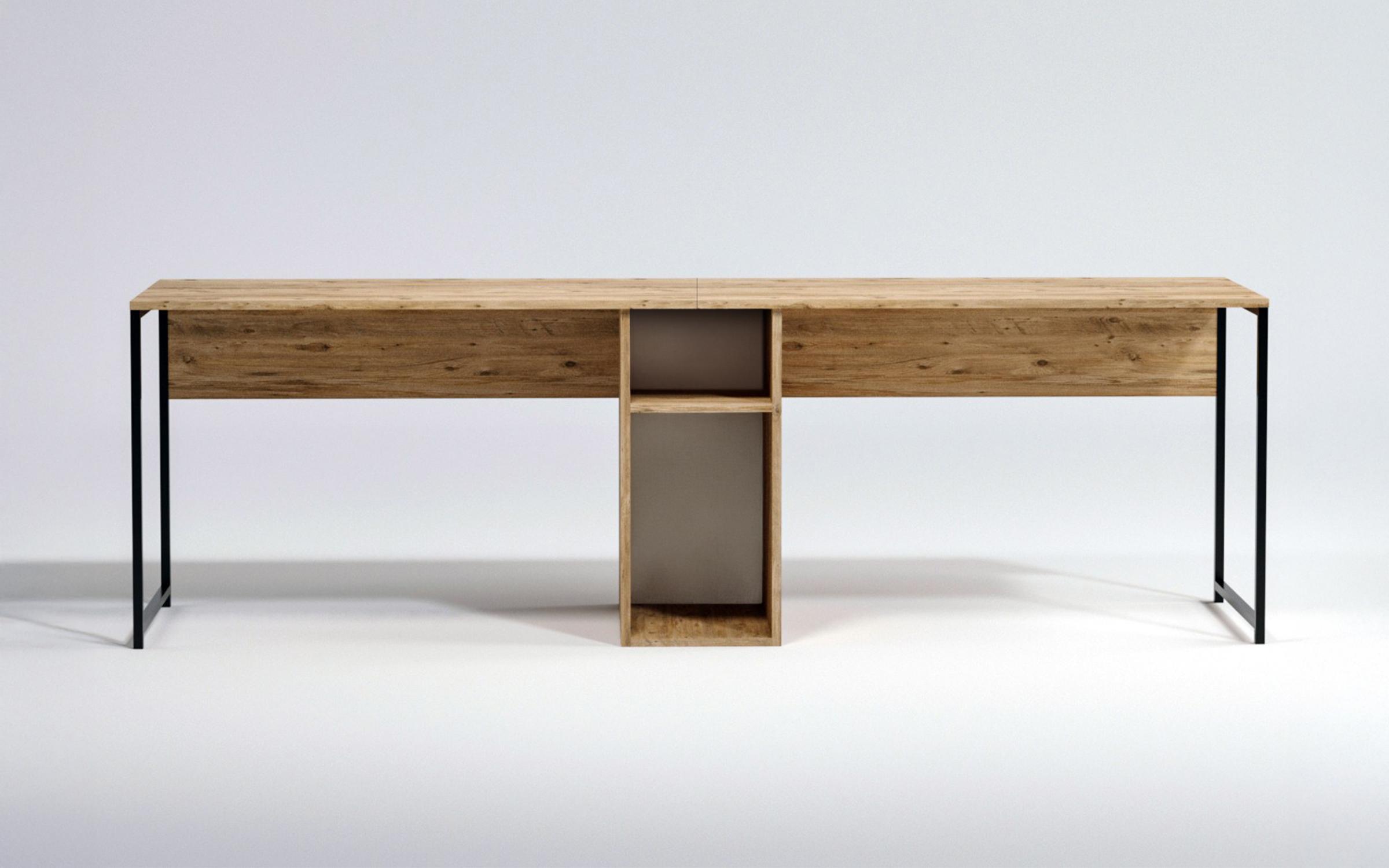 Письменный стол Калисма, атлантическая сосна + черный  3