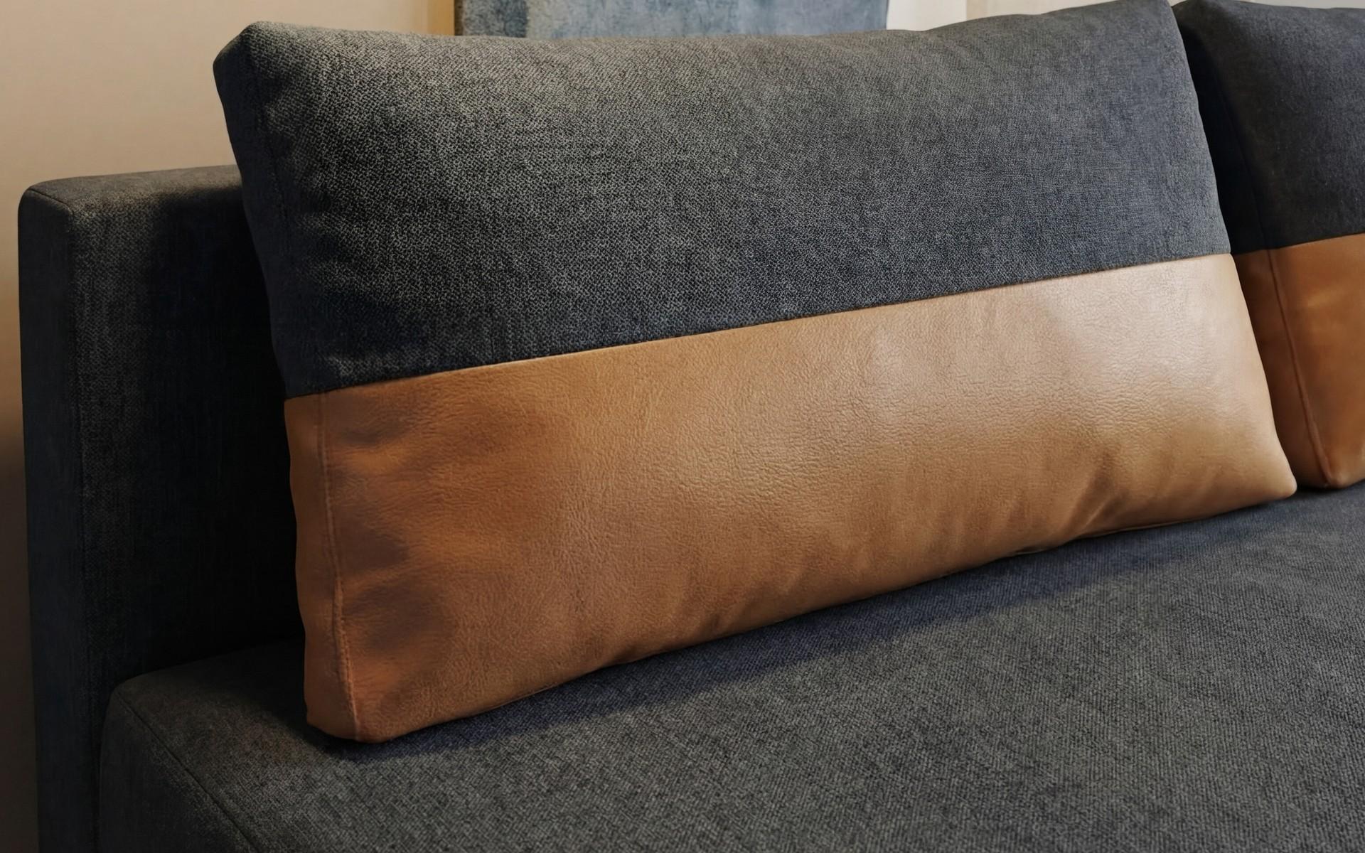 Canapea extensibila Kami, grafit + ocru  5