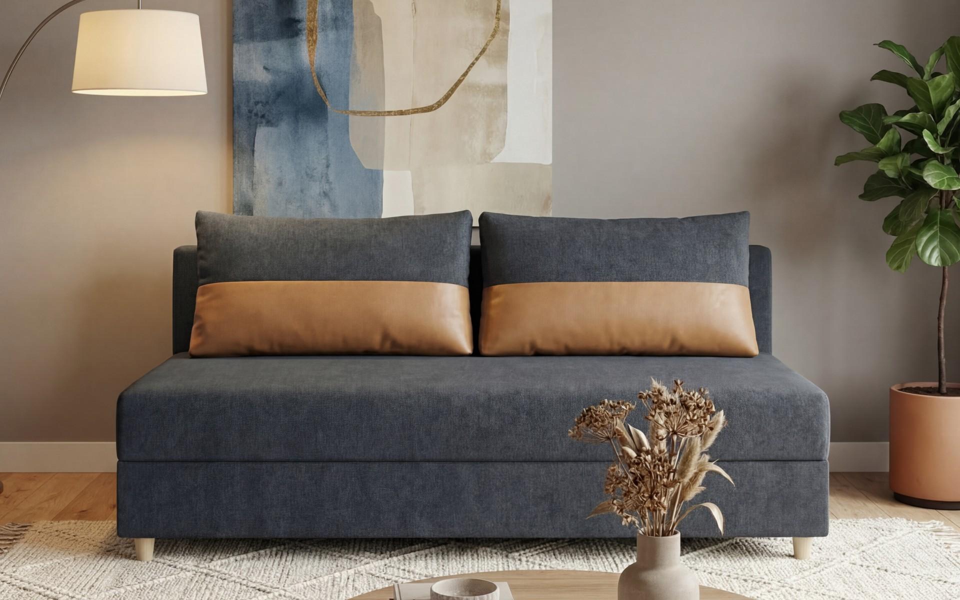 Canapea extensibila Kami, grafit + ocru  1