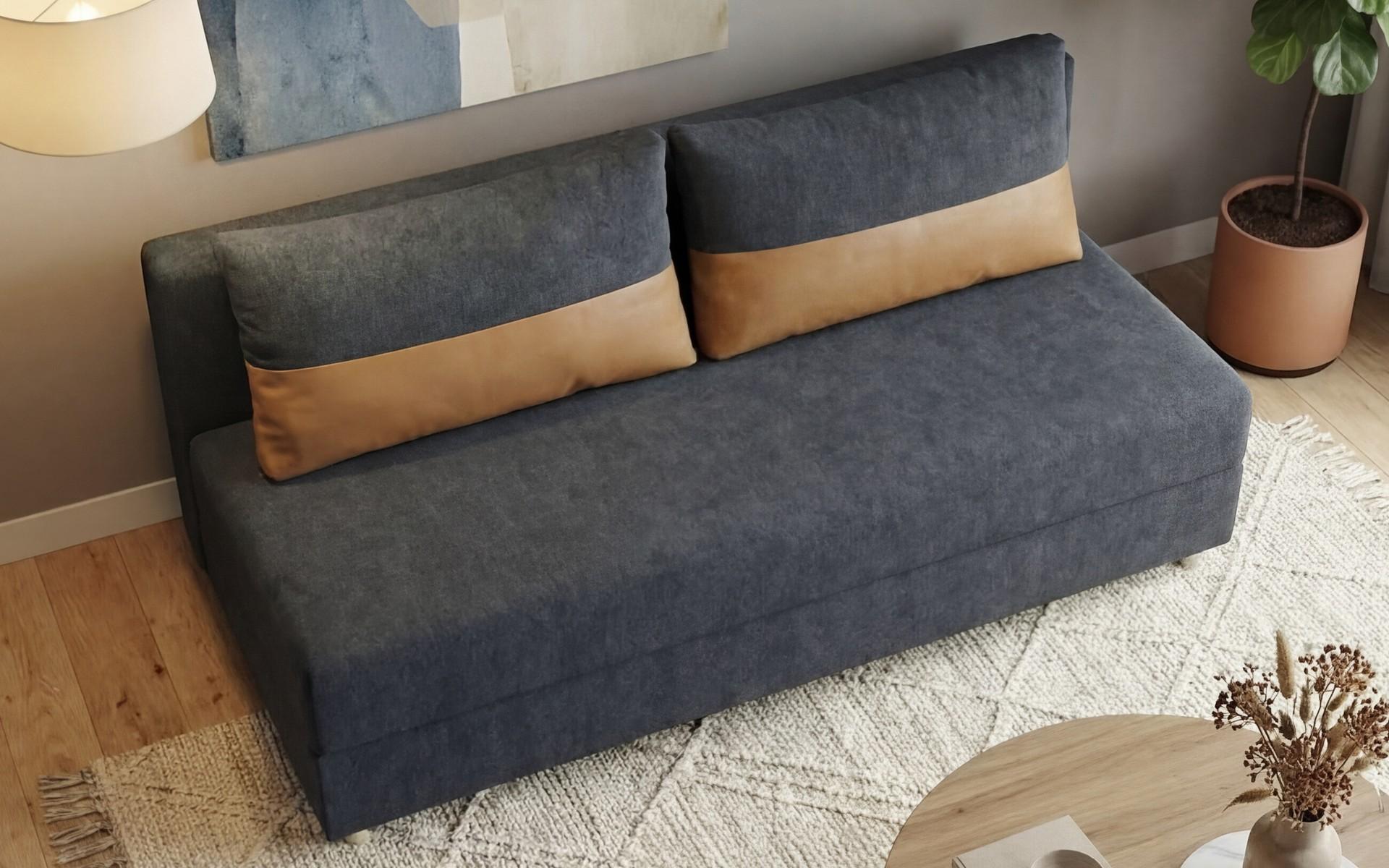 Canapea extensibila Kami, grafit + ocru  4