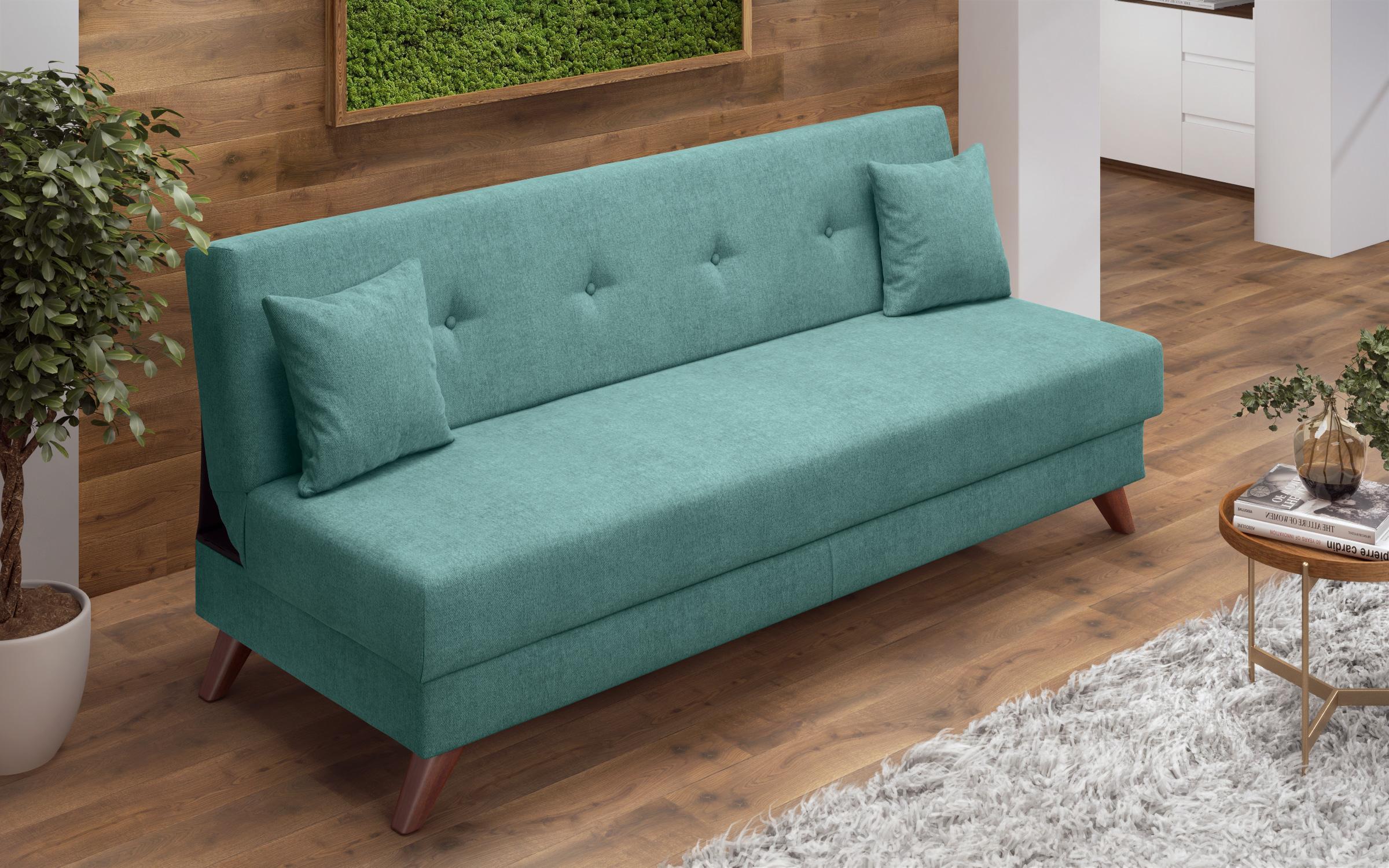 Canapea extensibila click- clack Brent, turcoaz  3