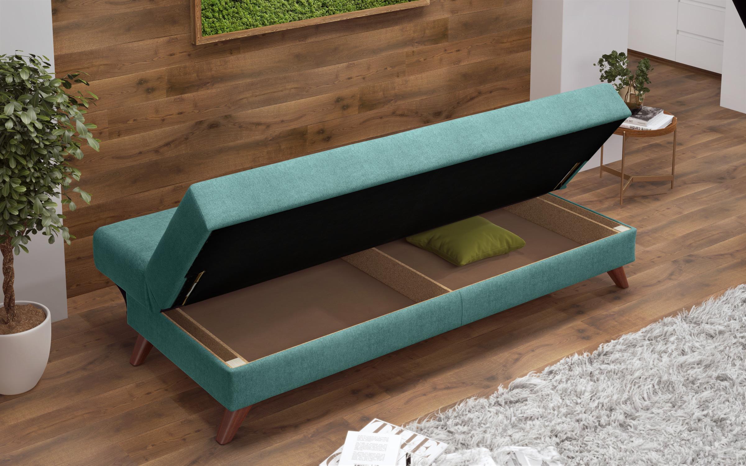 Canapea extensibila click- clack Brent, turcoaz  7
