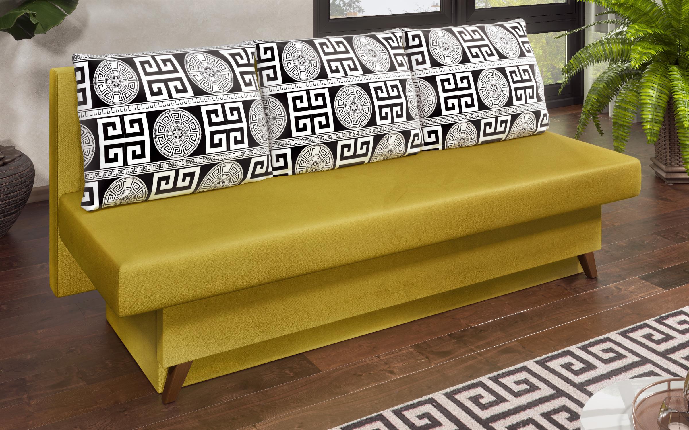 Canapea extensibila Komo, galben + print  2