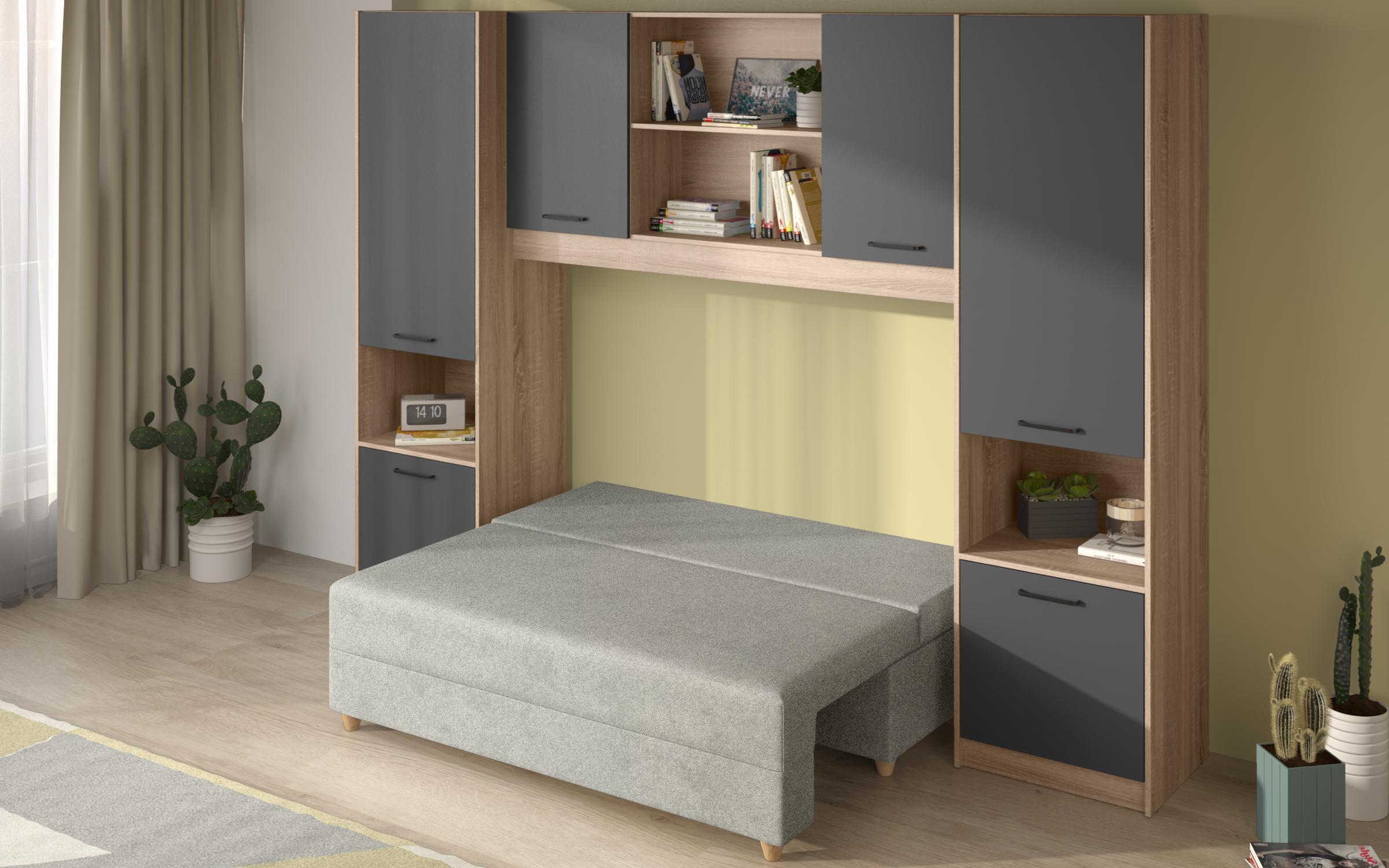 Set Diema, stejar sonoma + antracit mat + bej deschis  2