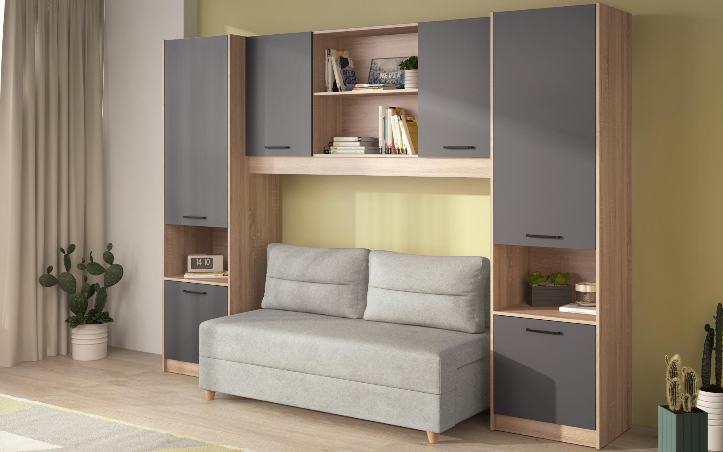 Set Diema, stejar sonoma + antracit mat + bej deschis  1