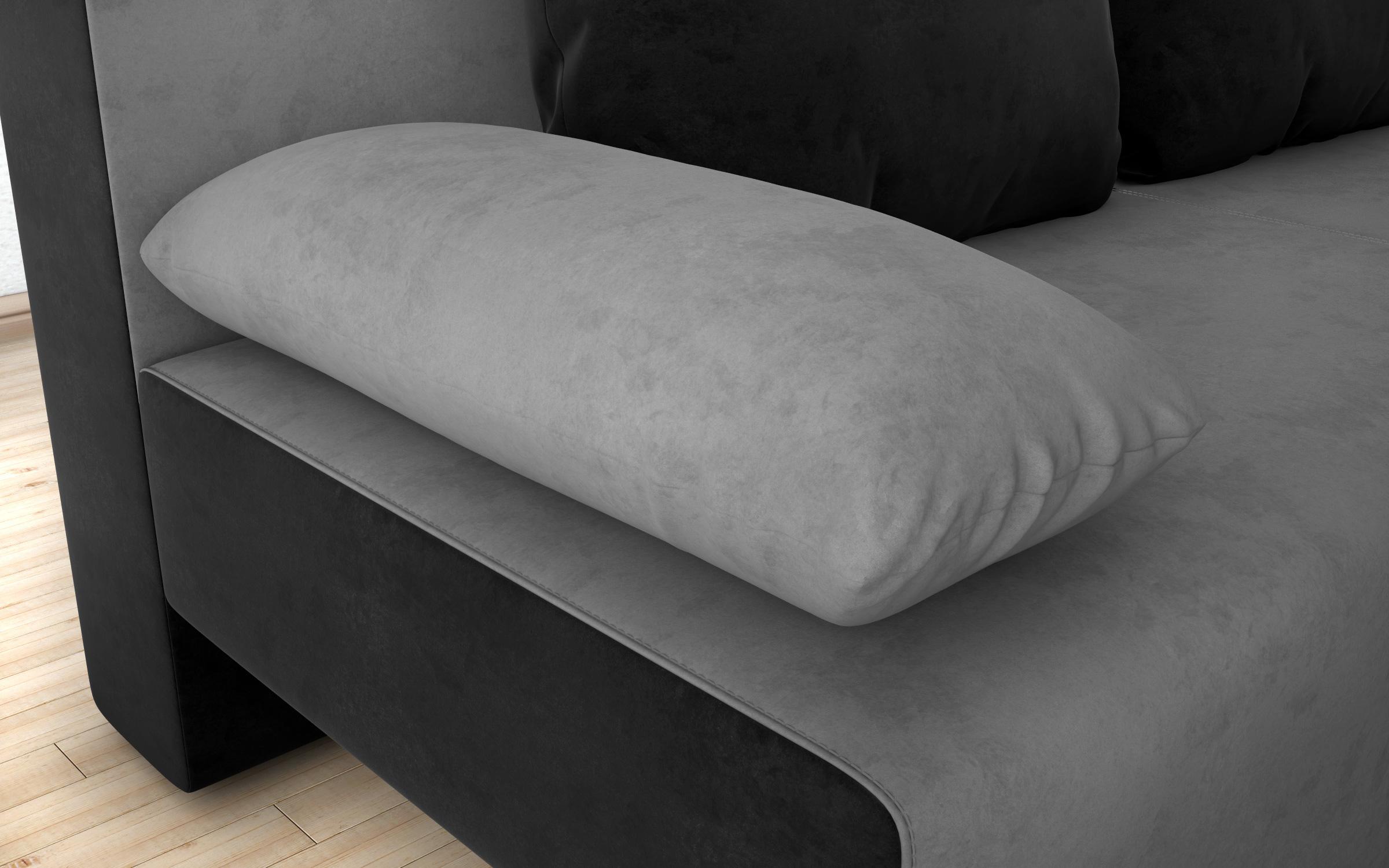 Canapea extensibila Keira, gri + negru  8