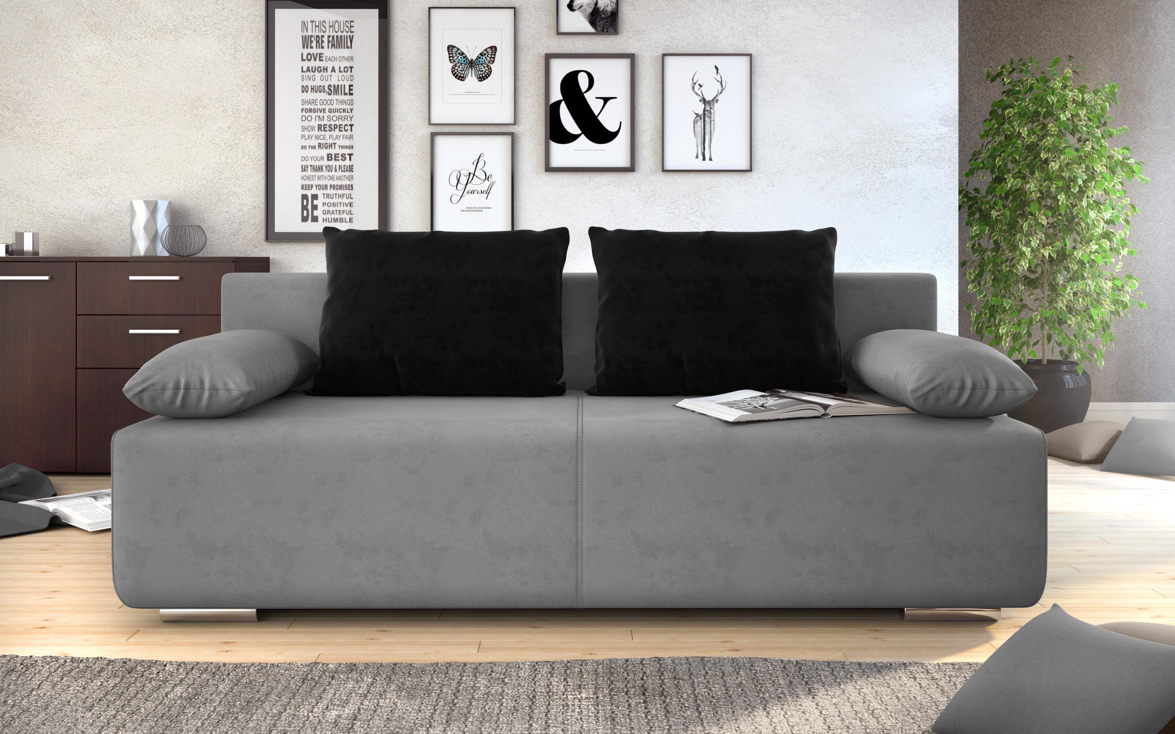 Canapea extensibila Keira, gri + negru  2
