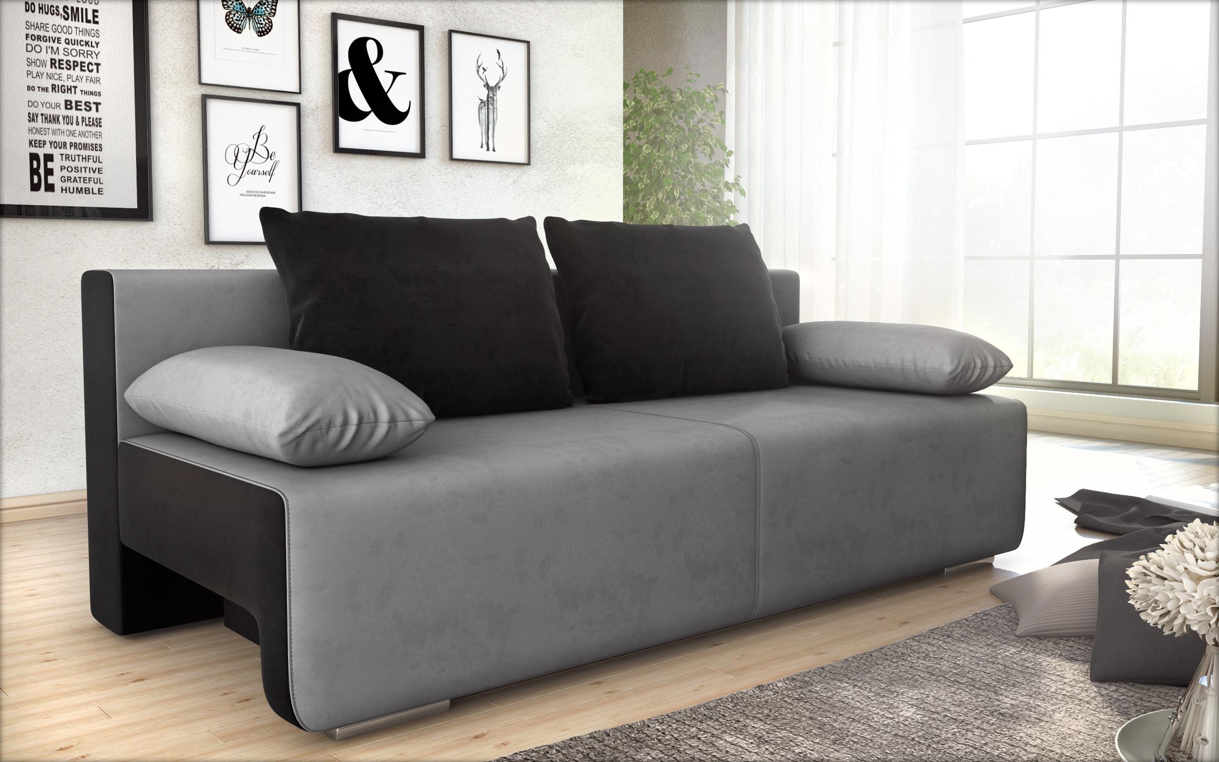 Canapea extensibila Keira, gri + negru  1