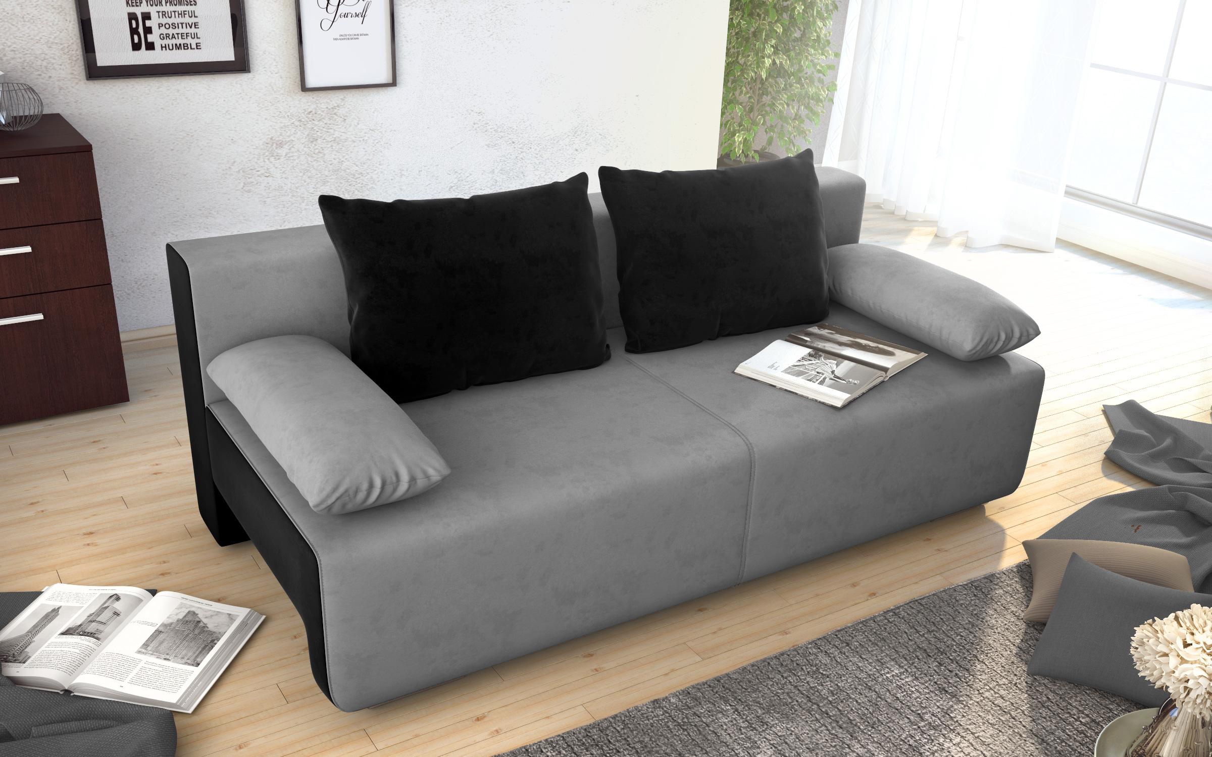 Canapea extensibila Keira, gri + negru  3