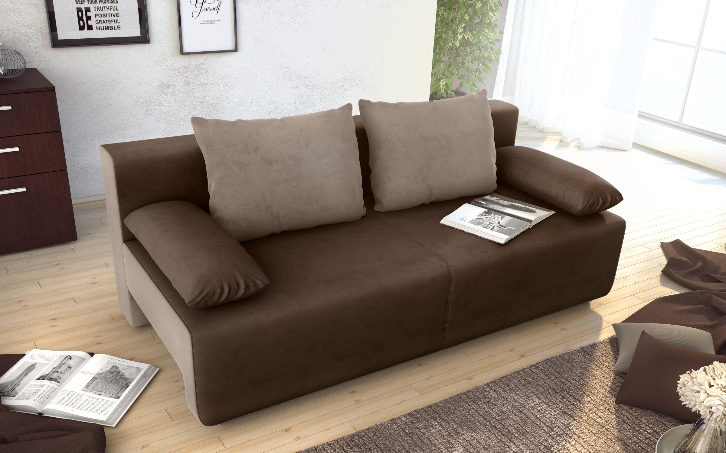 Canapea extensibila Keira, maro inchis + bej inchis  3