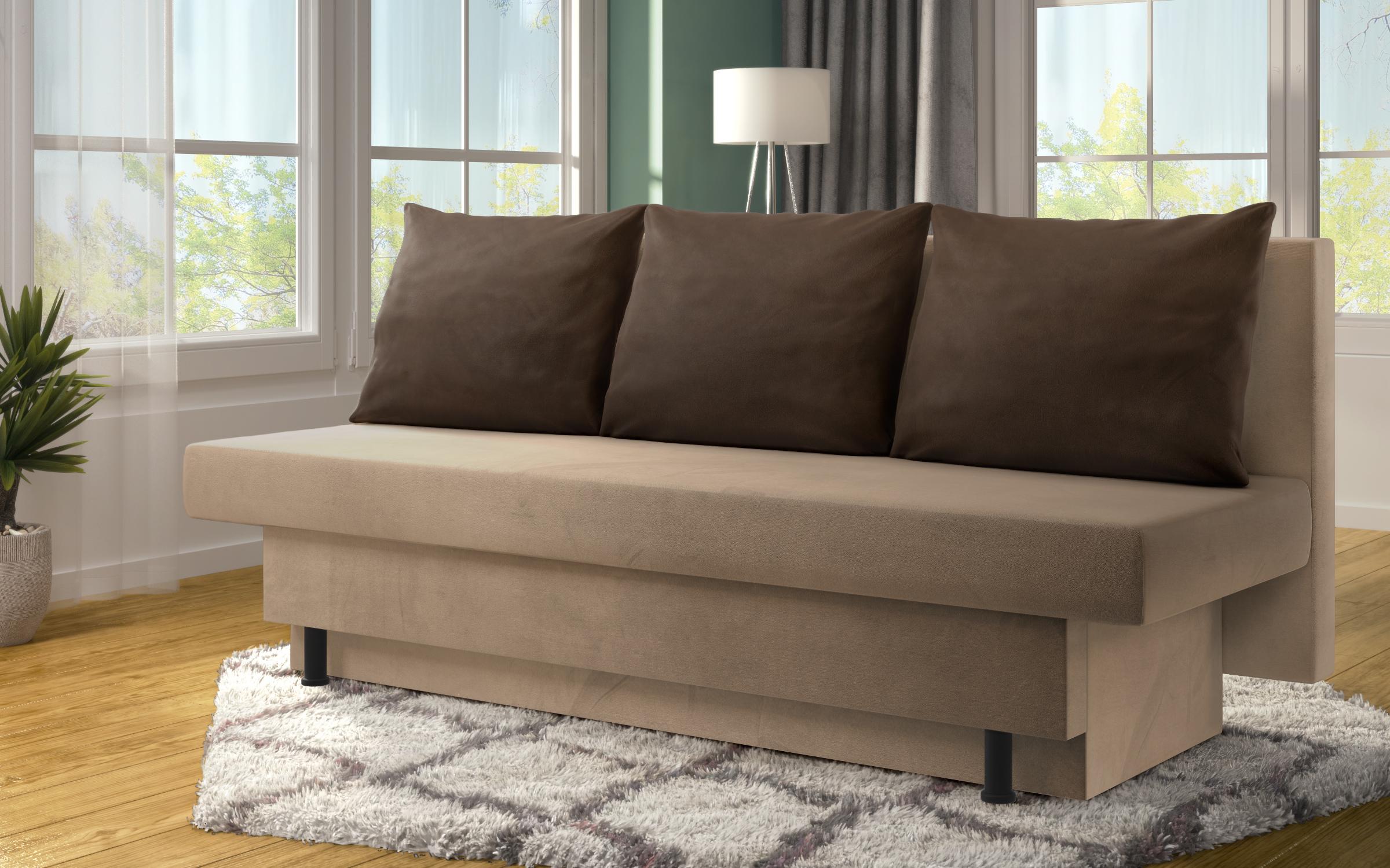 Canapea extensibila Marty, bej deschis + maro  2