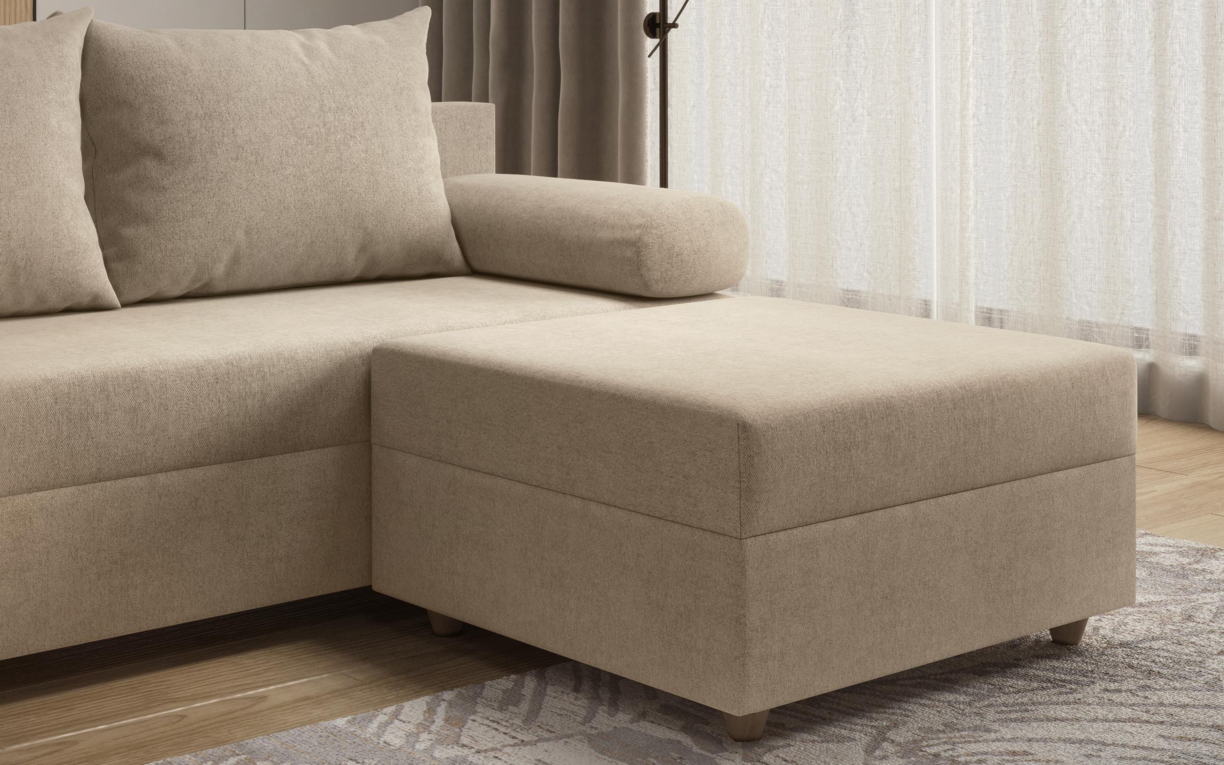 Canapea + taburet Vitaro, bej deschis  8