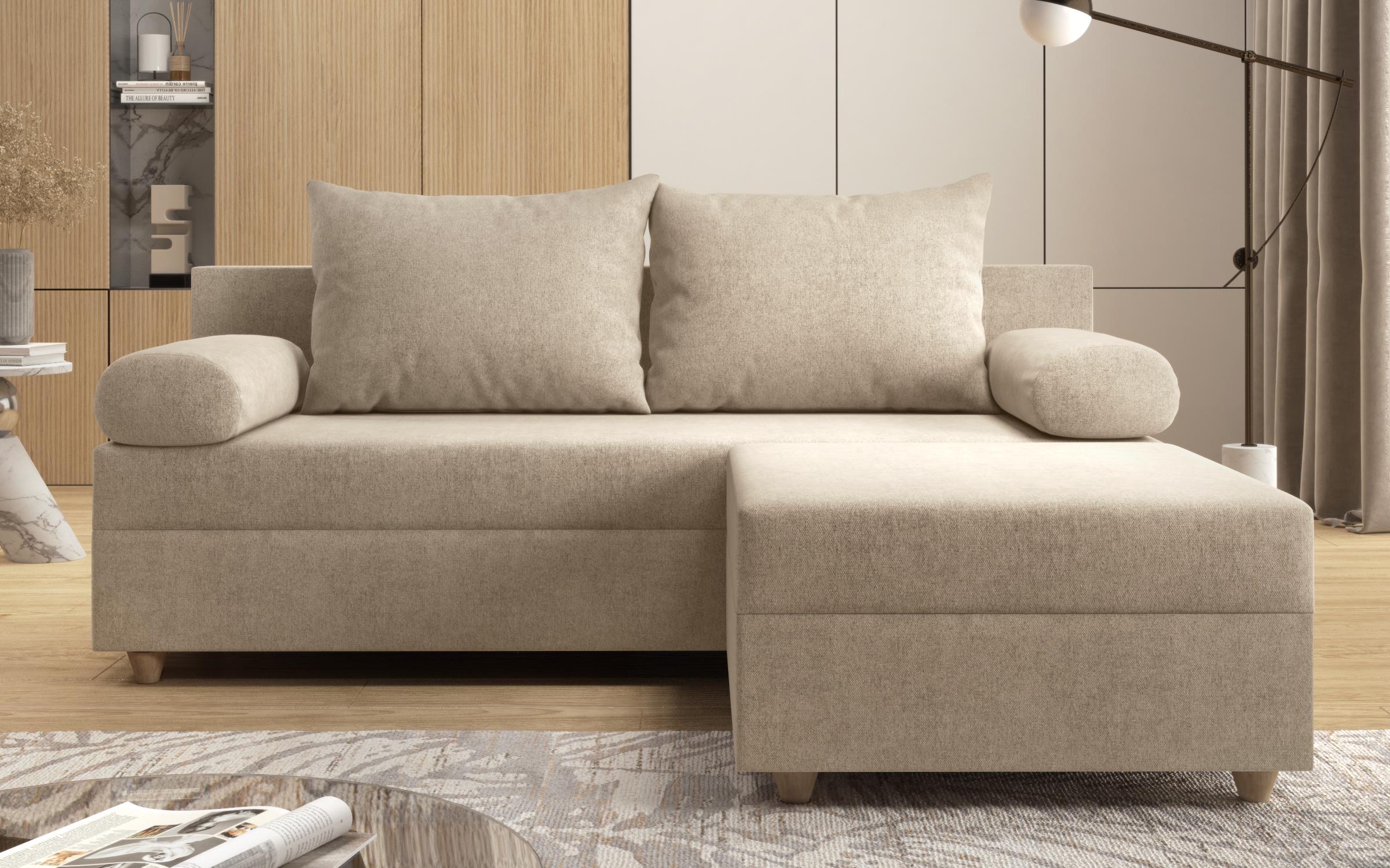 Canapea + taburet Vitaro, bej deschis  1