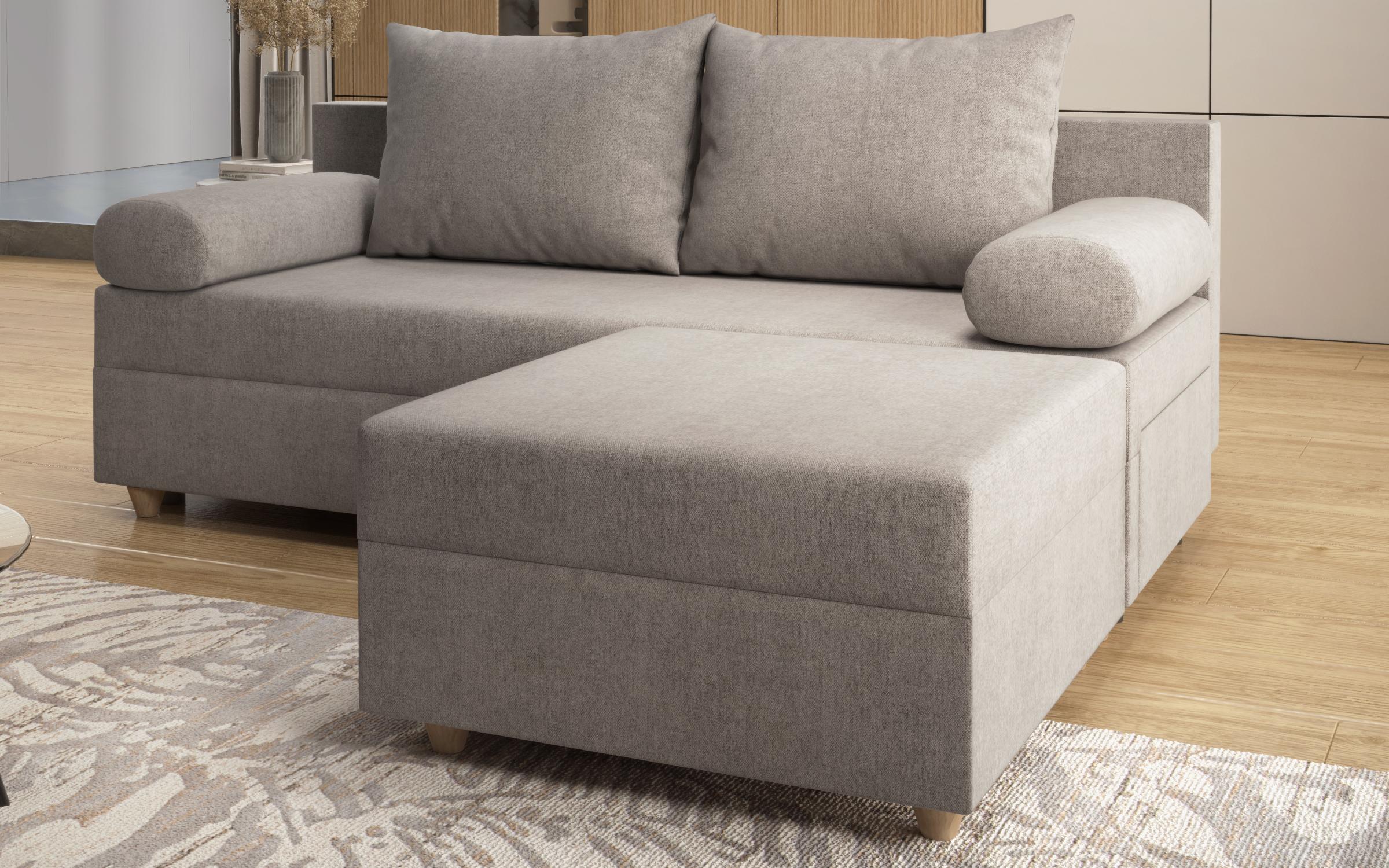Canapea + taburet Vitaro, gri  6