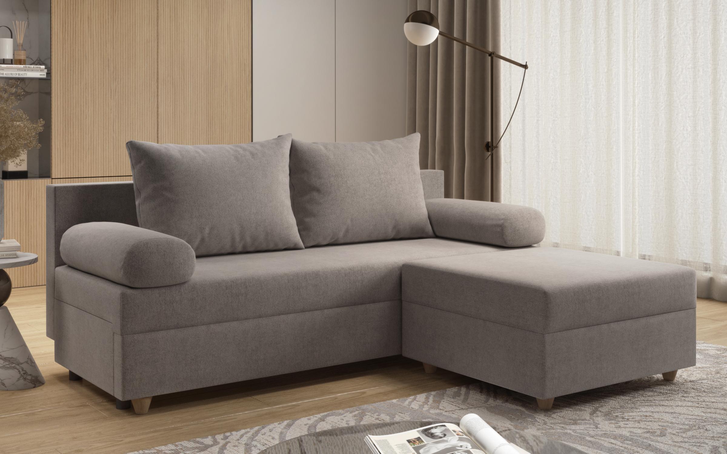 Canapea + taburet Vitaro, gri  4