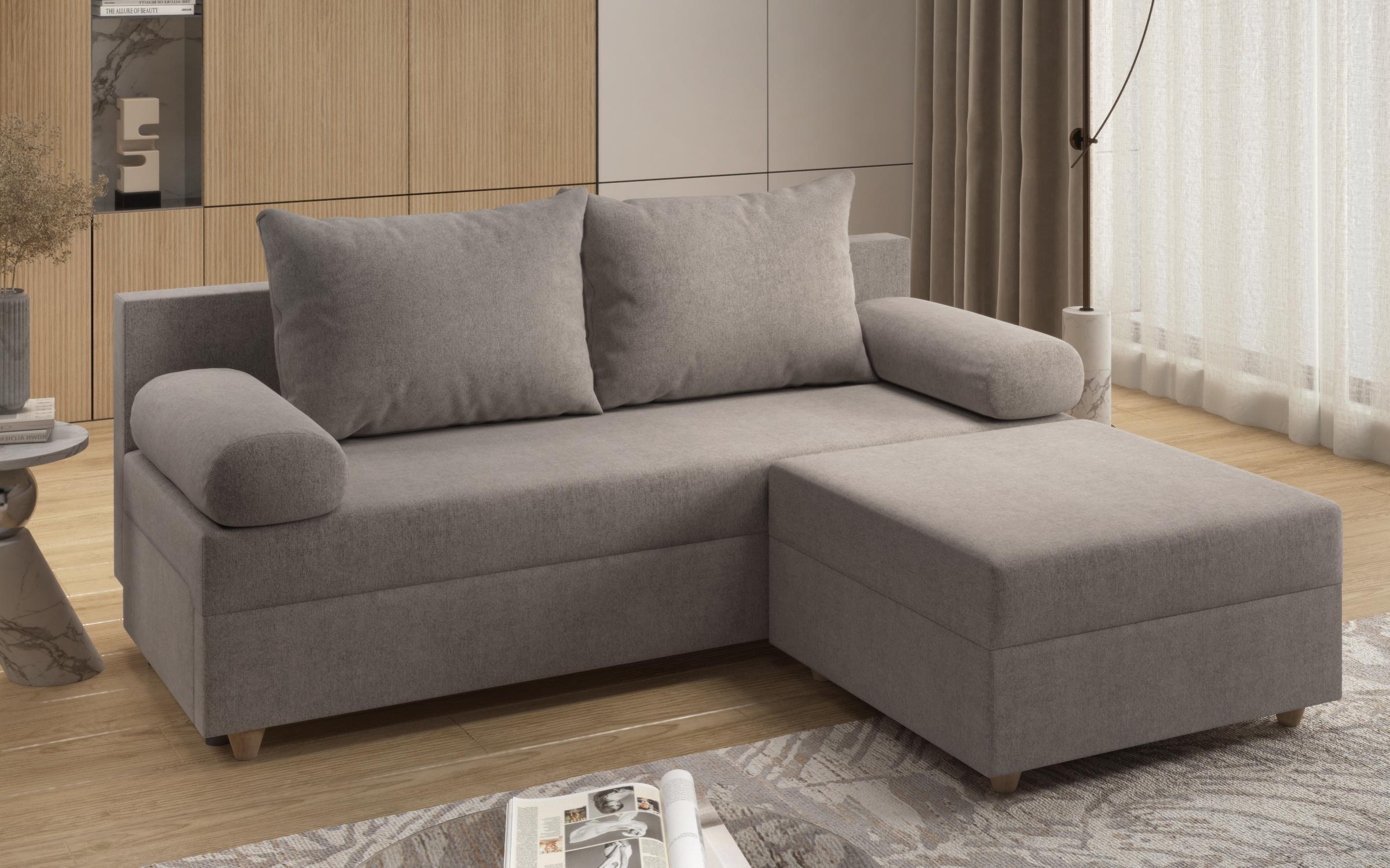 Canapea + taburet Vitaro, gri  5
