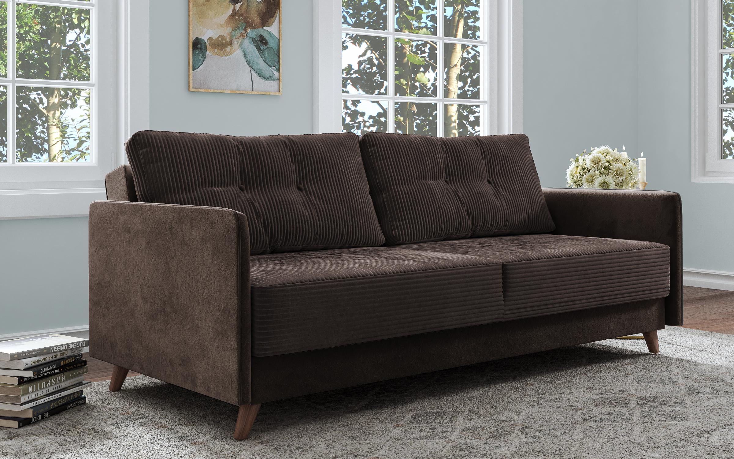 Canapea extensibila click- clack Aristo, maro  2