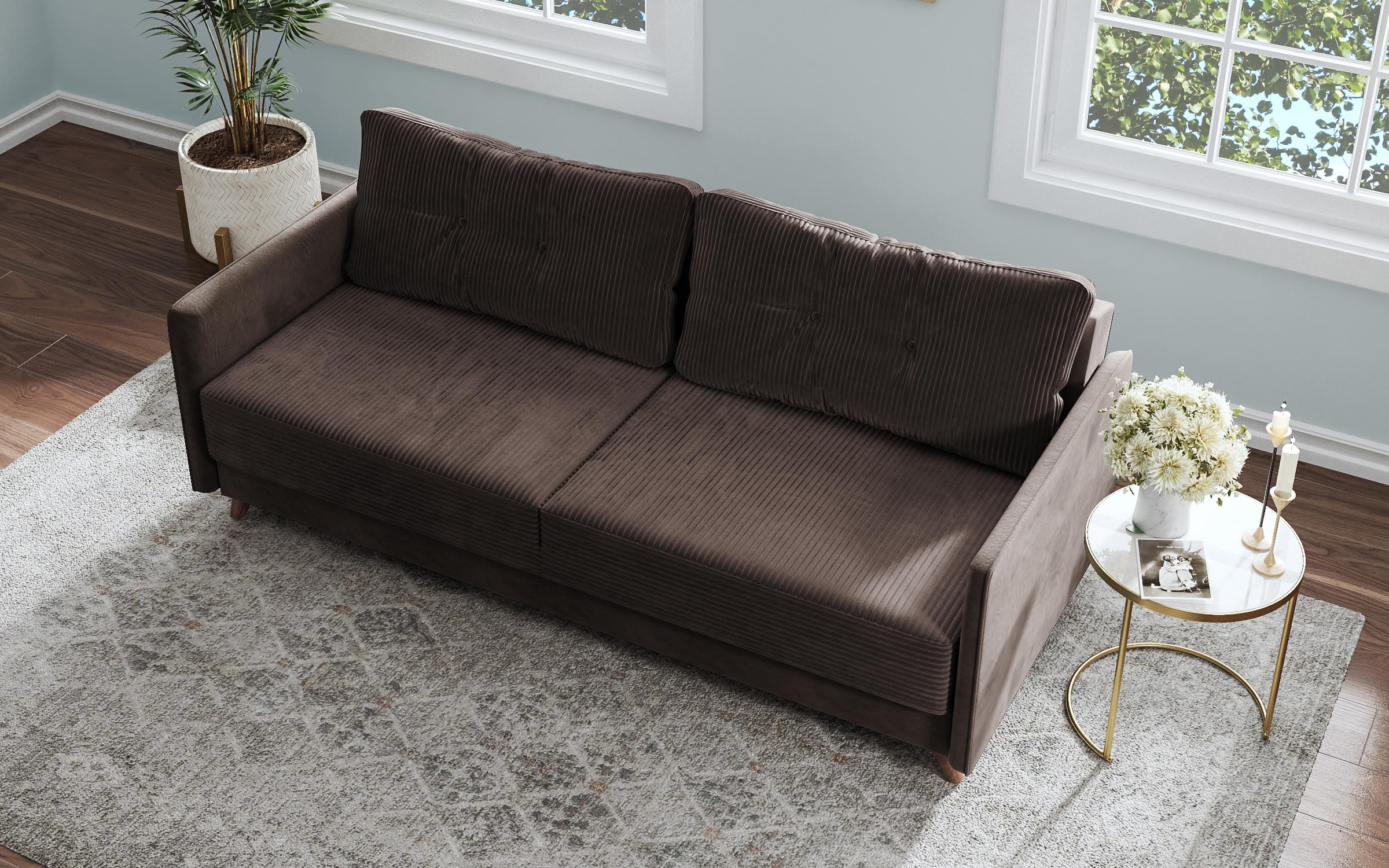Canapea extensibila click- clack Aristo, maro  5