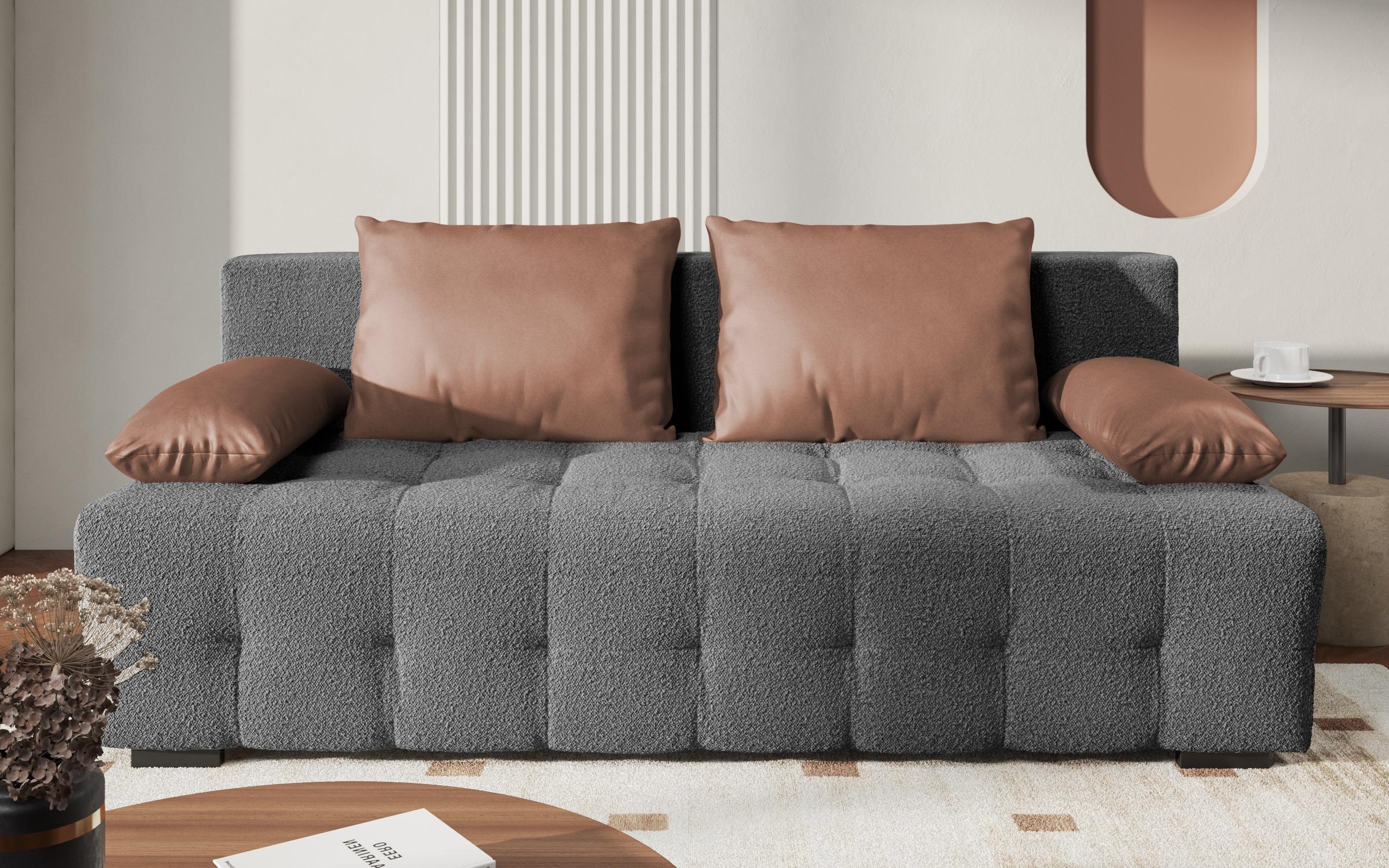 Canapea extensibila Delon, gri + maro deschis  2