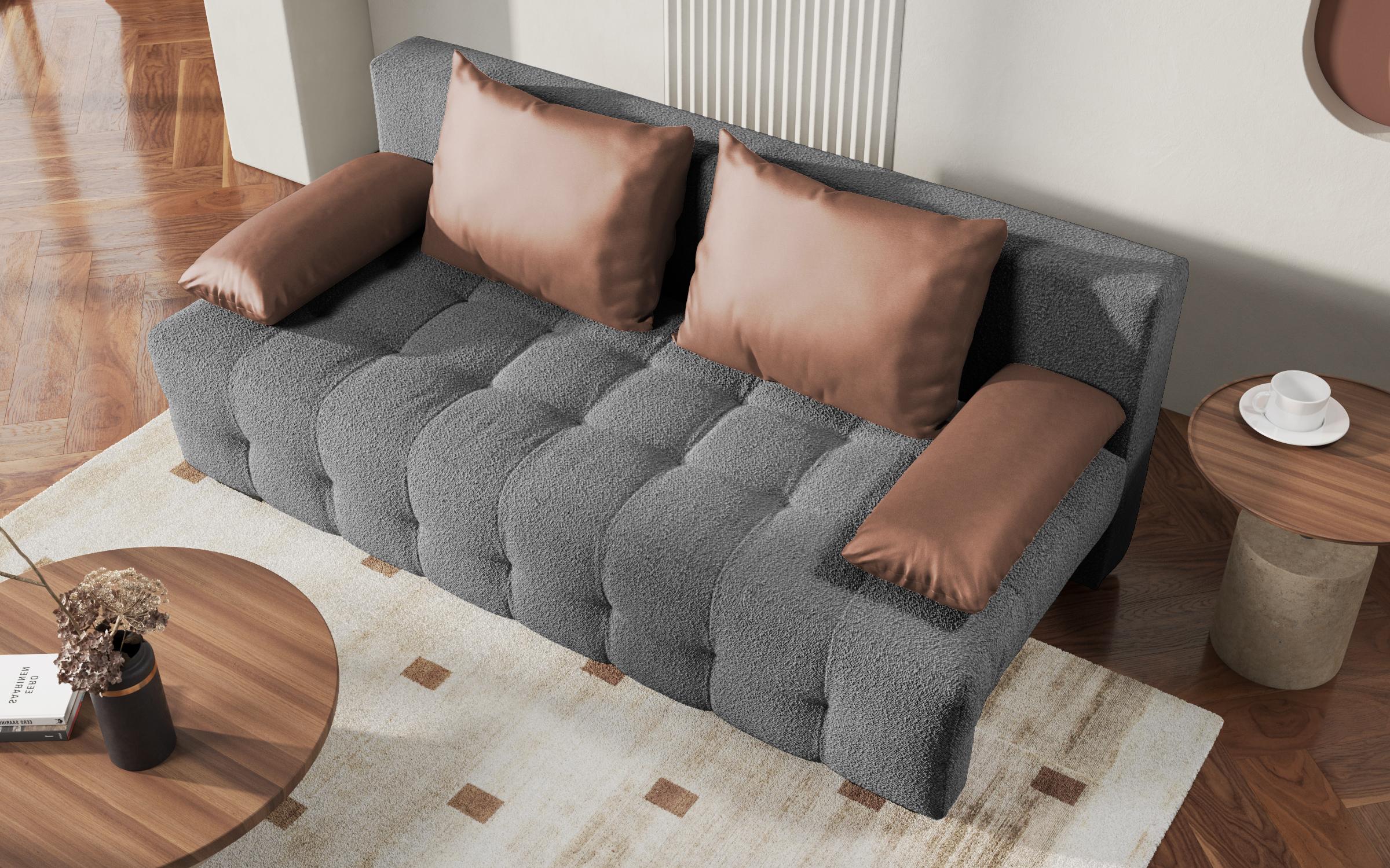 Canapea extensibila Delon, gri + maro deschis  4