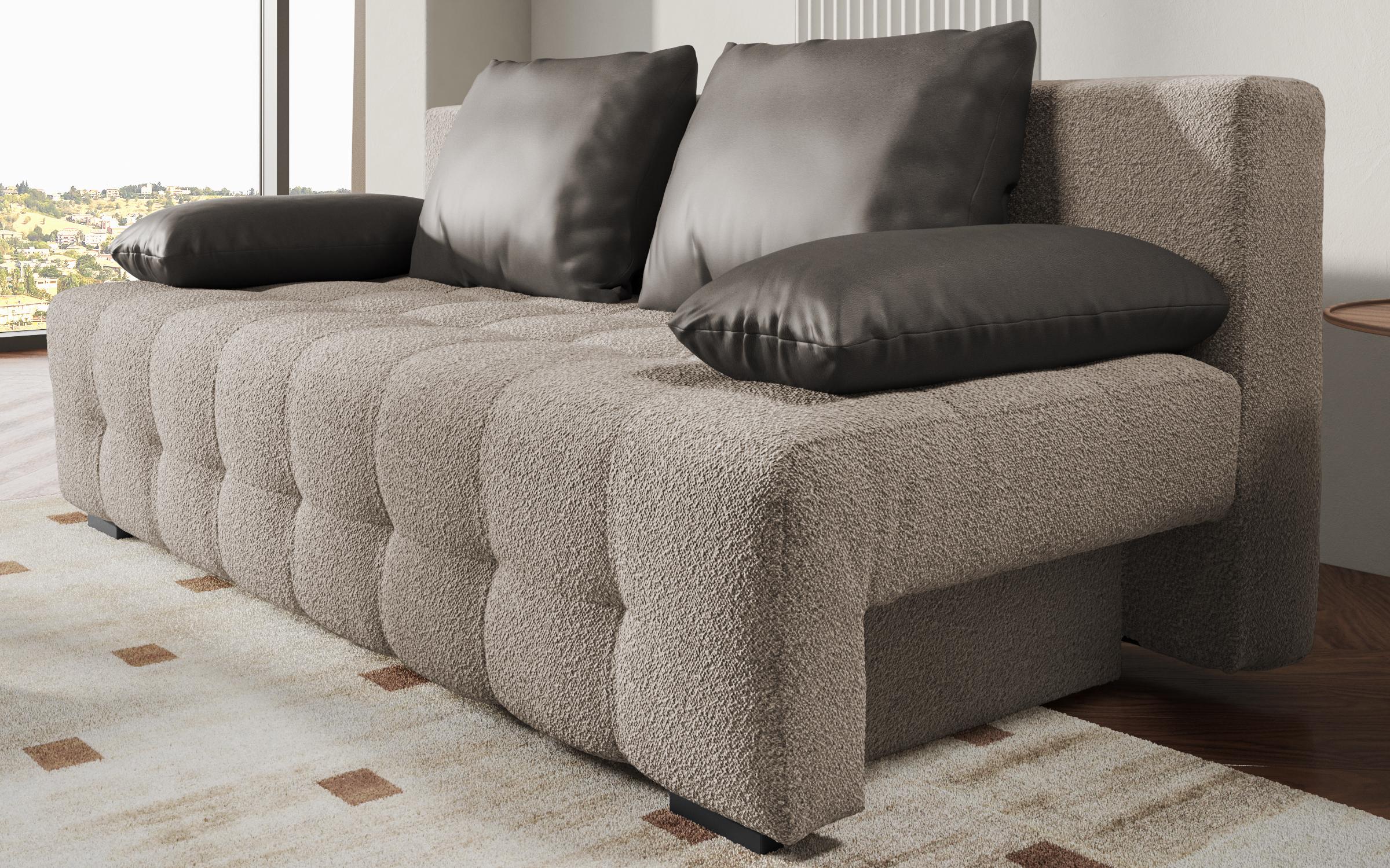Canapea extensibila Delon, bej melange + gri-maroniu  4