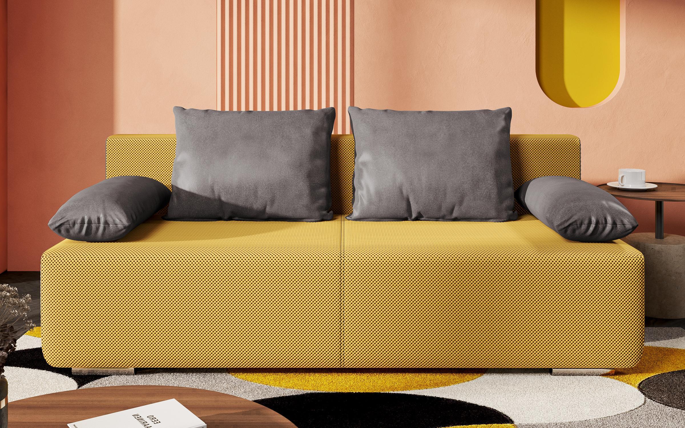 Canapea extensibila Keira Extra, galben + gri  1
