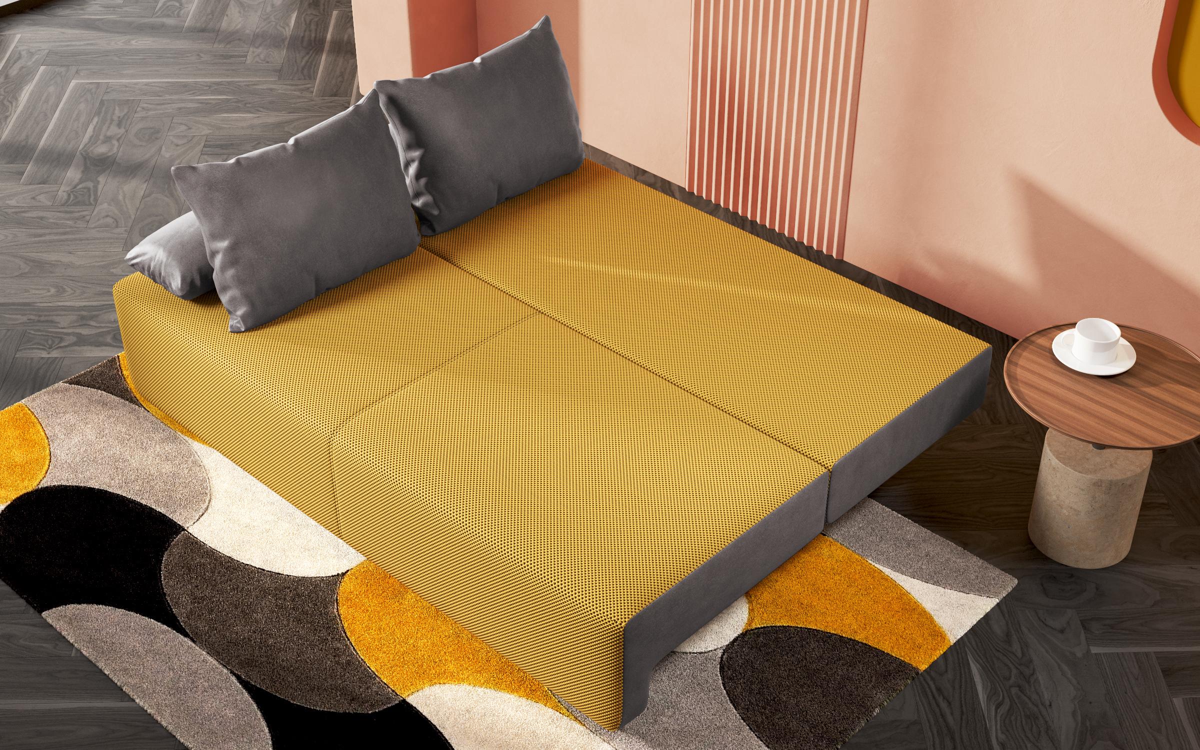 Canapea extensibila Keira Extra, galben + gri  2