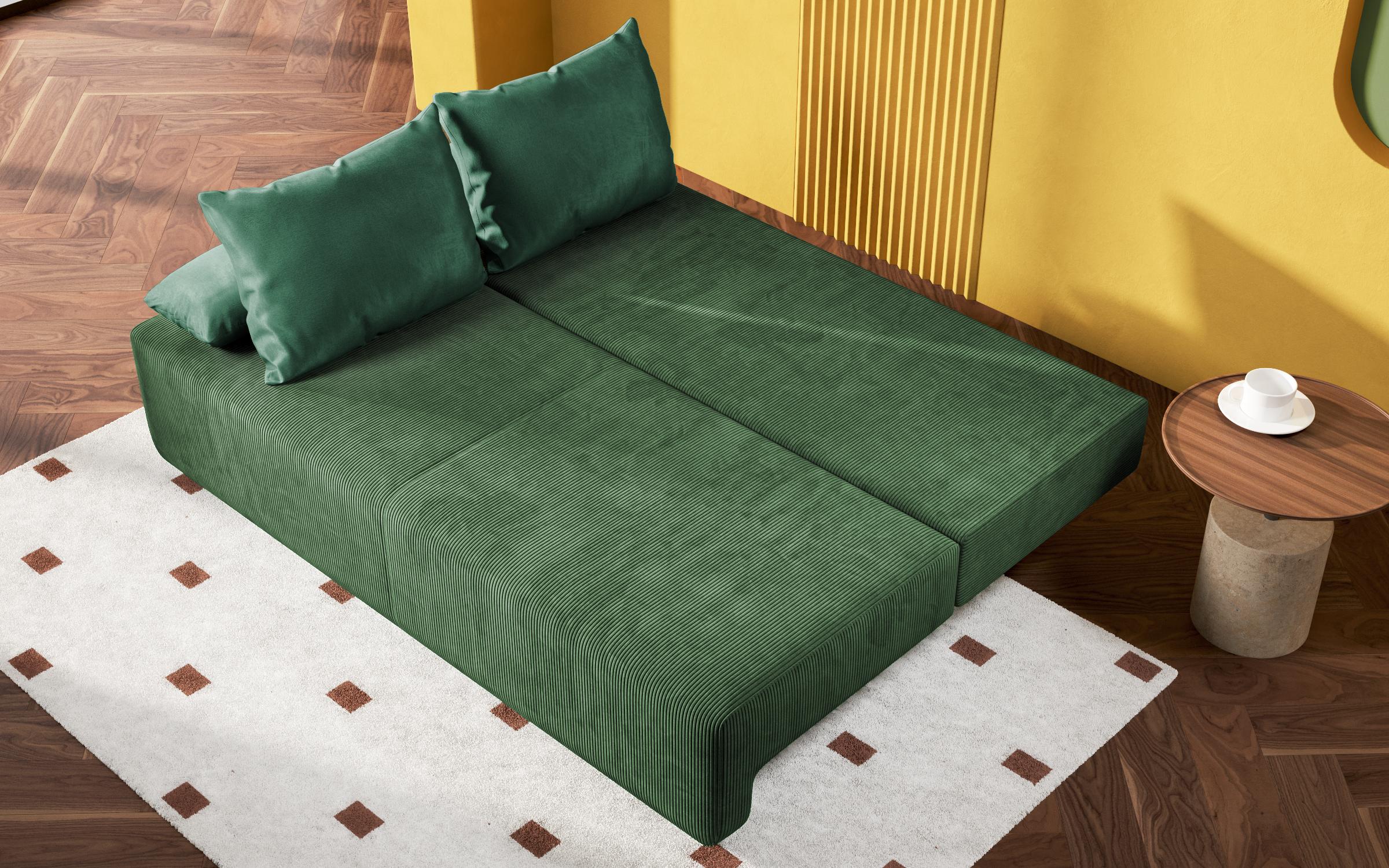 Canapea extensibila Keira Extra, verde + turcoaz  2