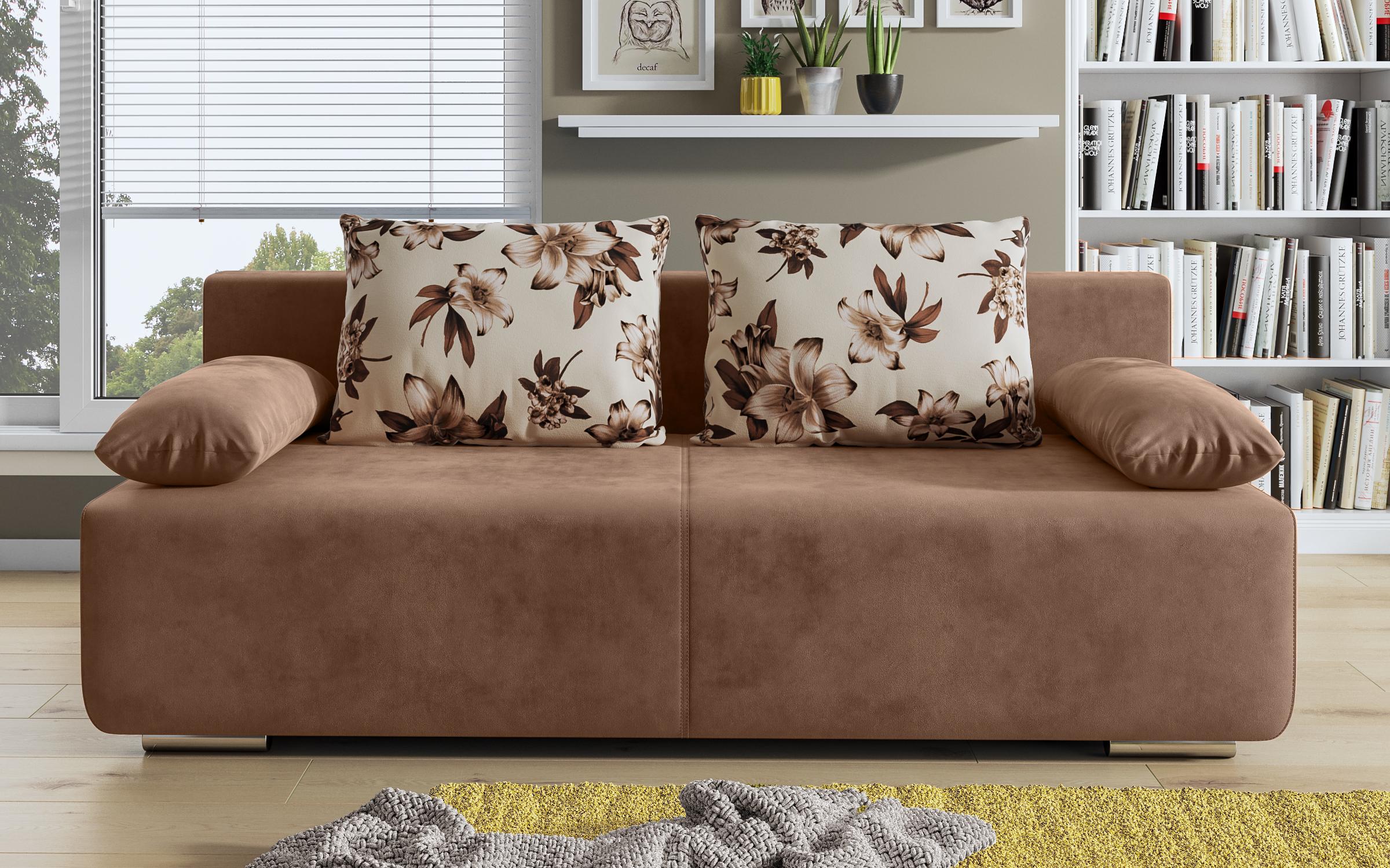 Canapea extensibila Keira, maro deschis + Hawaii 132 floral  2
