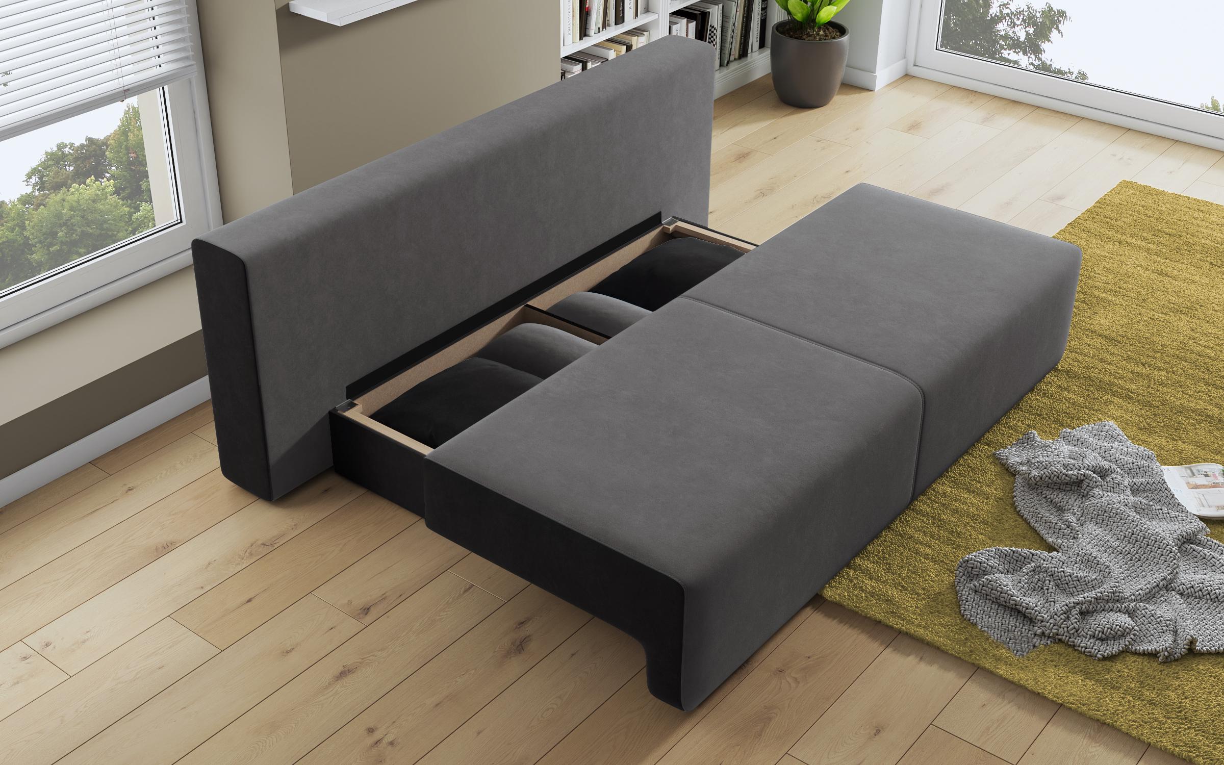 Canapea extensibila Keira, gri + negru  9